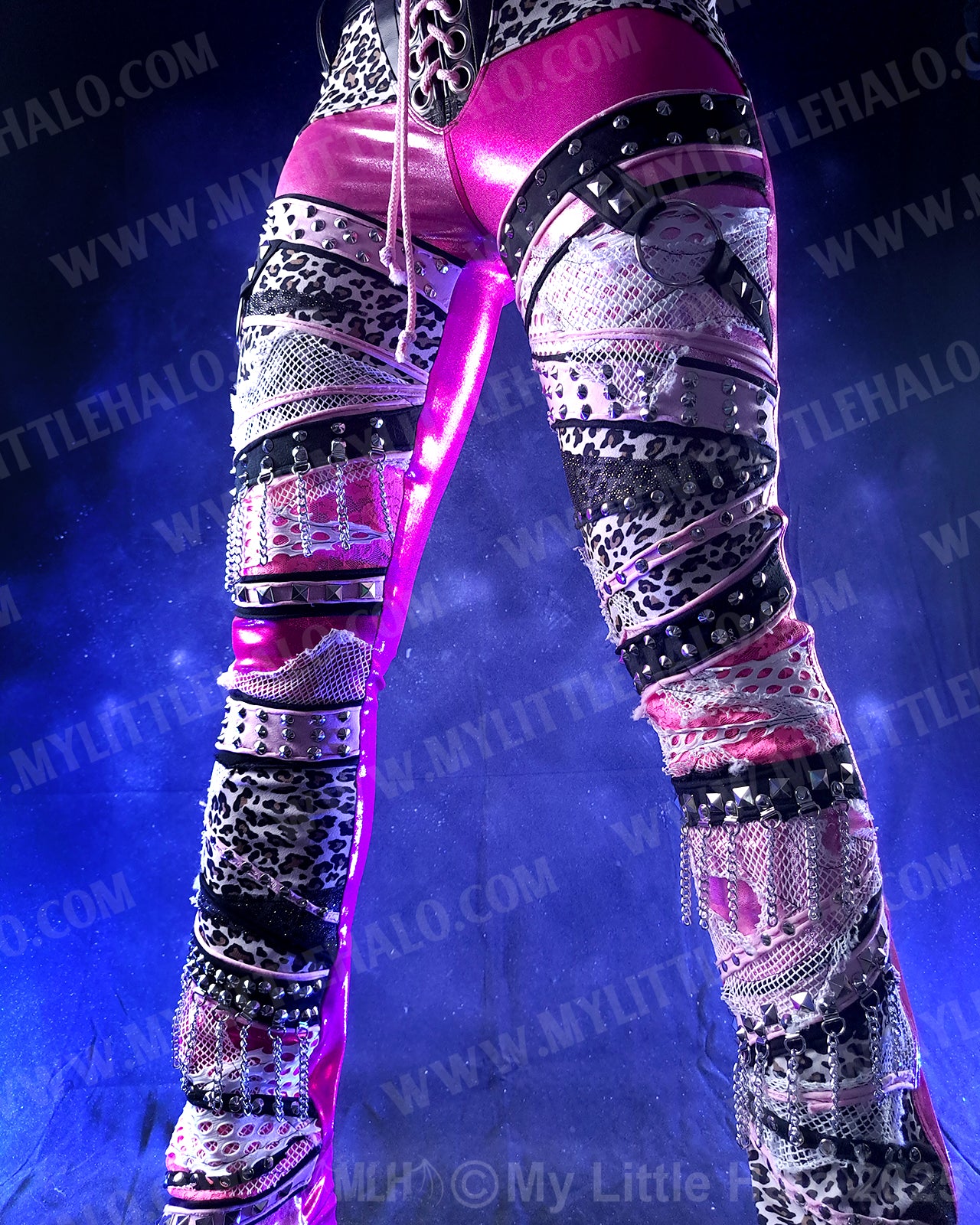 #12 Pink & Cheetah Print Straight Leg Collage Pants