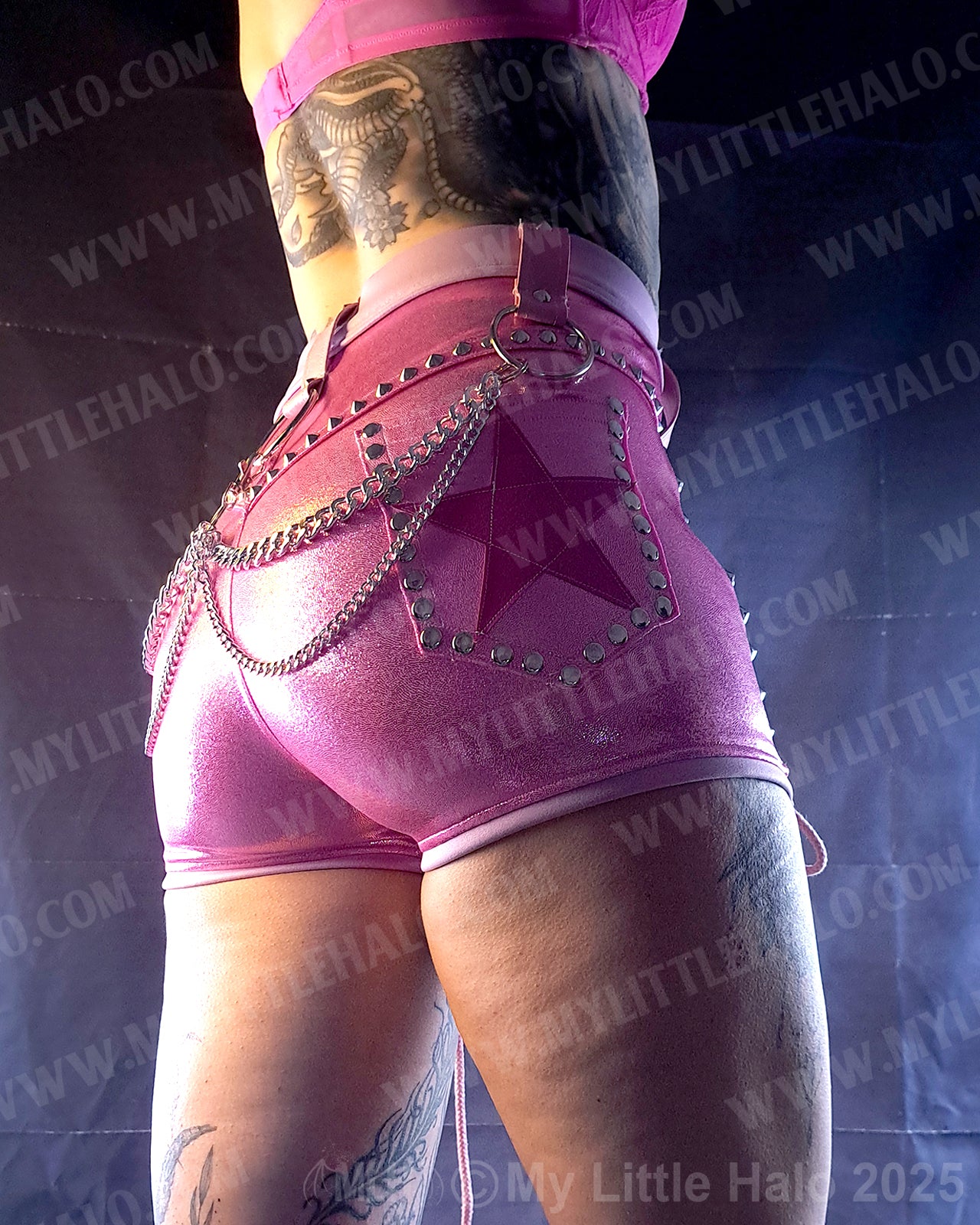 #12 Pink Candy Front Lace up Shorts (06-25-01-1-012)