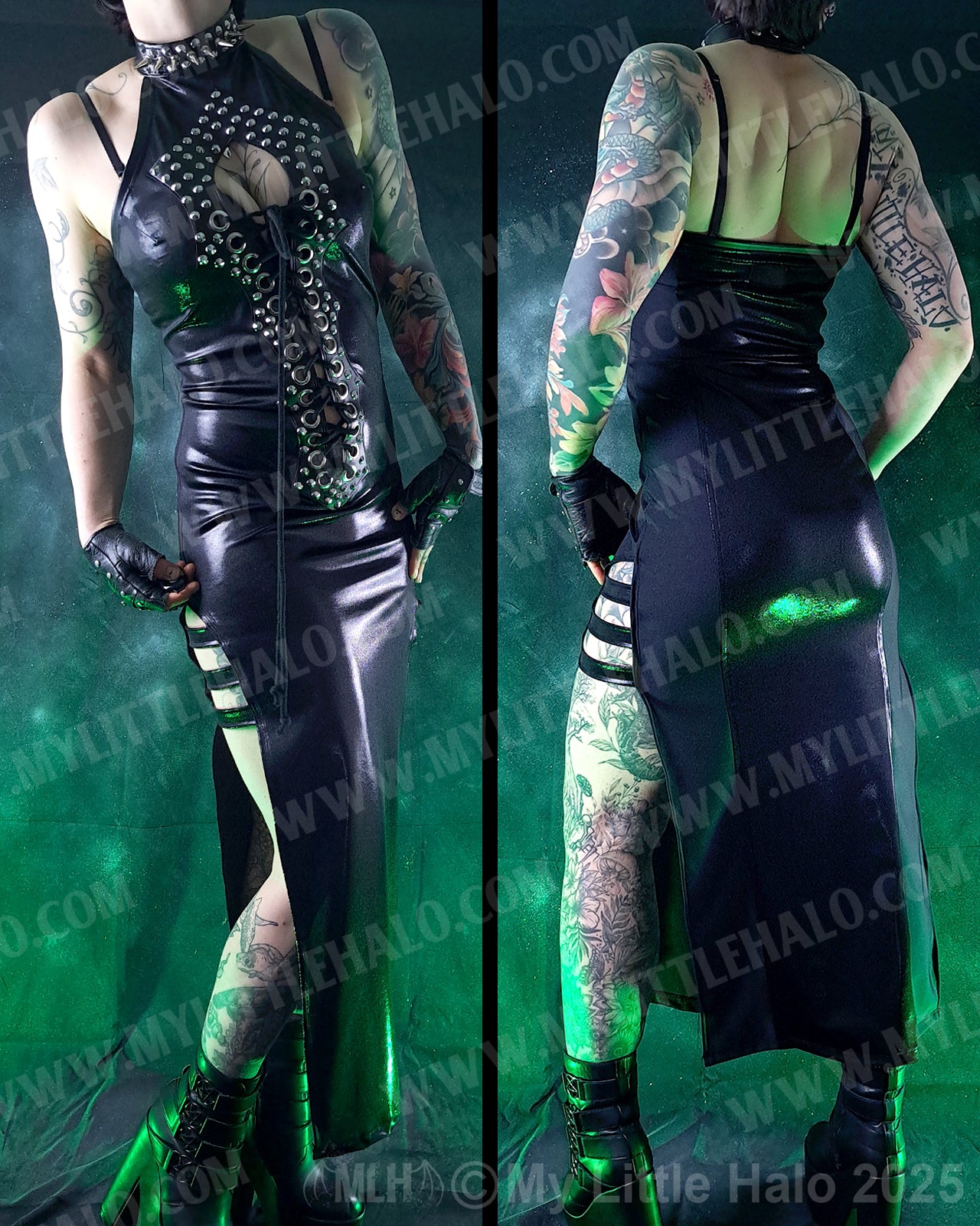 #13 Spiked Peephole Full Length Dress