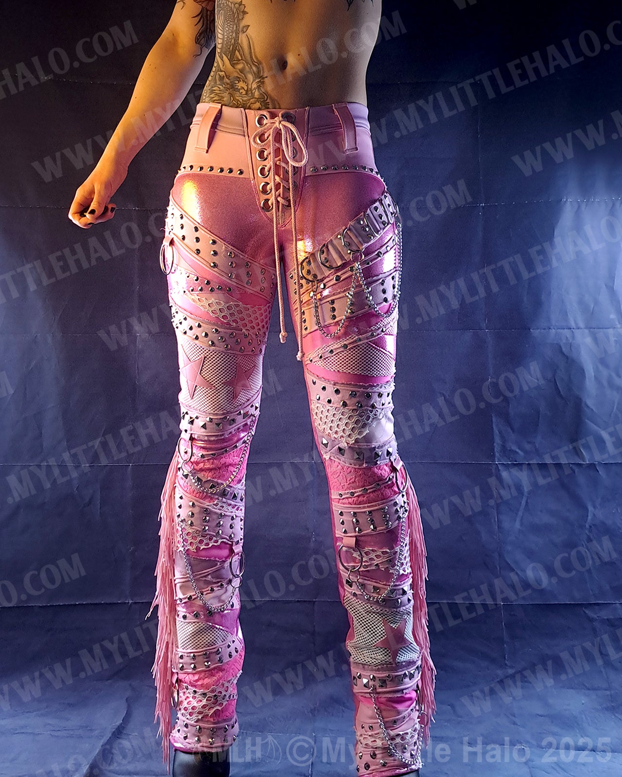 #13 Pink Candy Collage Straight Leg Pants (03-25-01-1-013)