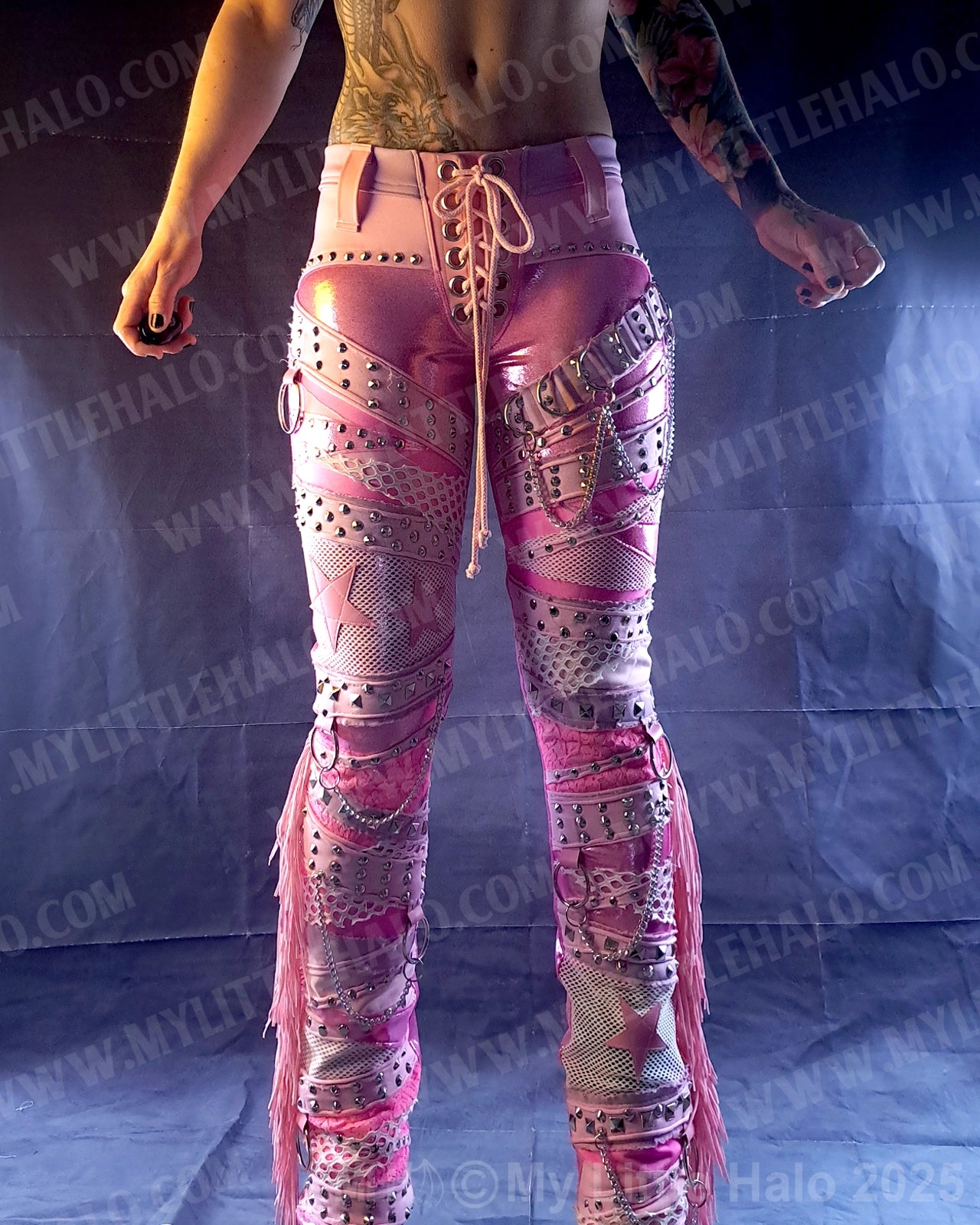 #13 Pink Candy Collage Straight Leg Pants (03-25-01-1-013)