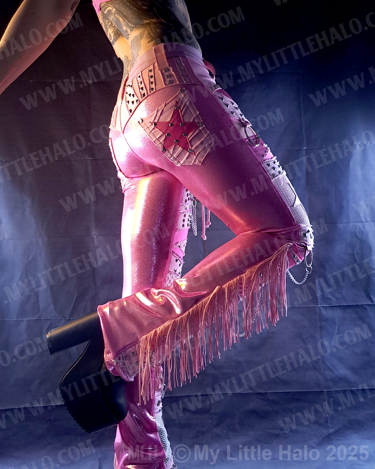 #13 Pink Candy Collage Straight Leg Pants (03-25-01-1-013)