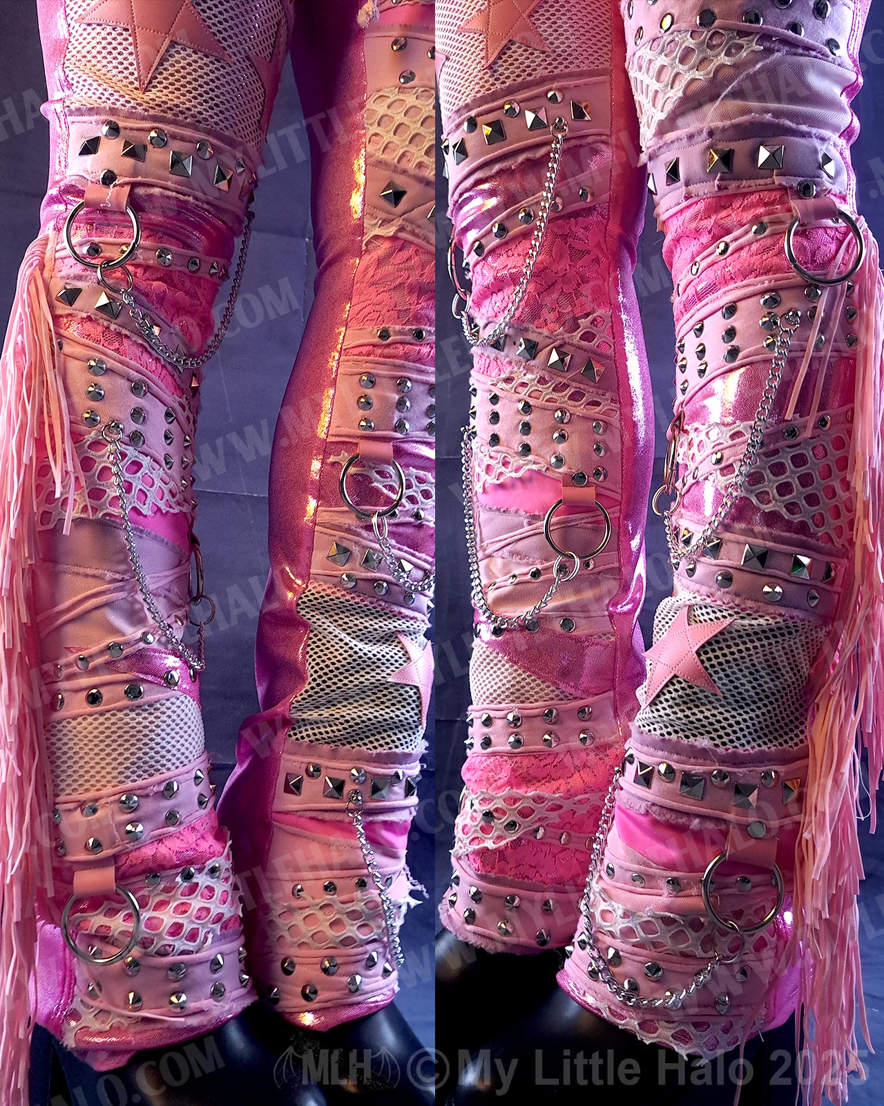 #13 Pink Candy Collage Straight Leg Pants (03-25-01-1-013)