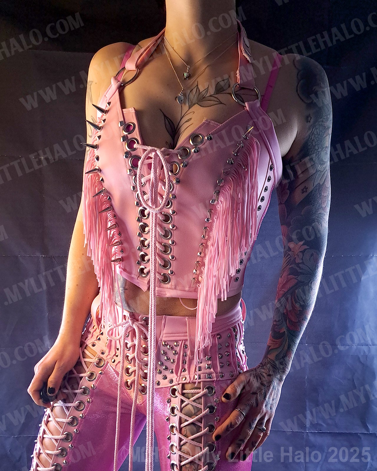 #14 Pink Candy Fringed Bustier (02-25-01-1-014)