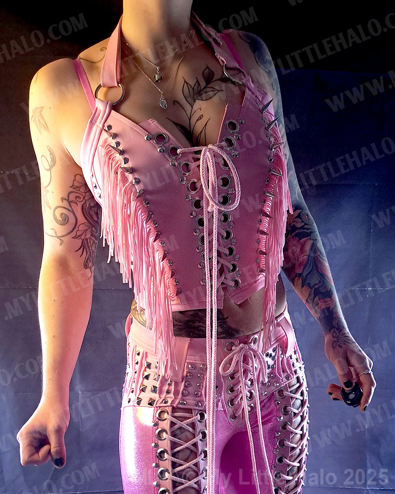 #14 Pink Candy Fringed Bustier (02-25-01-1-014)