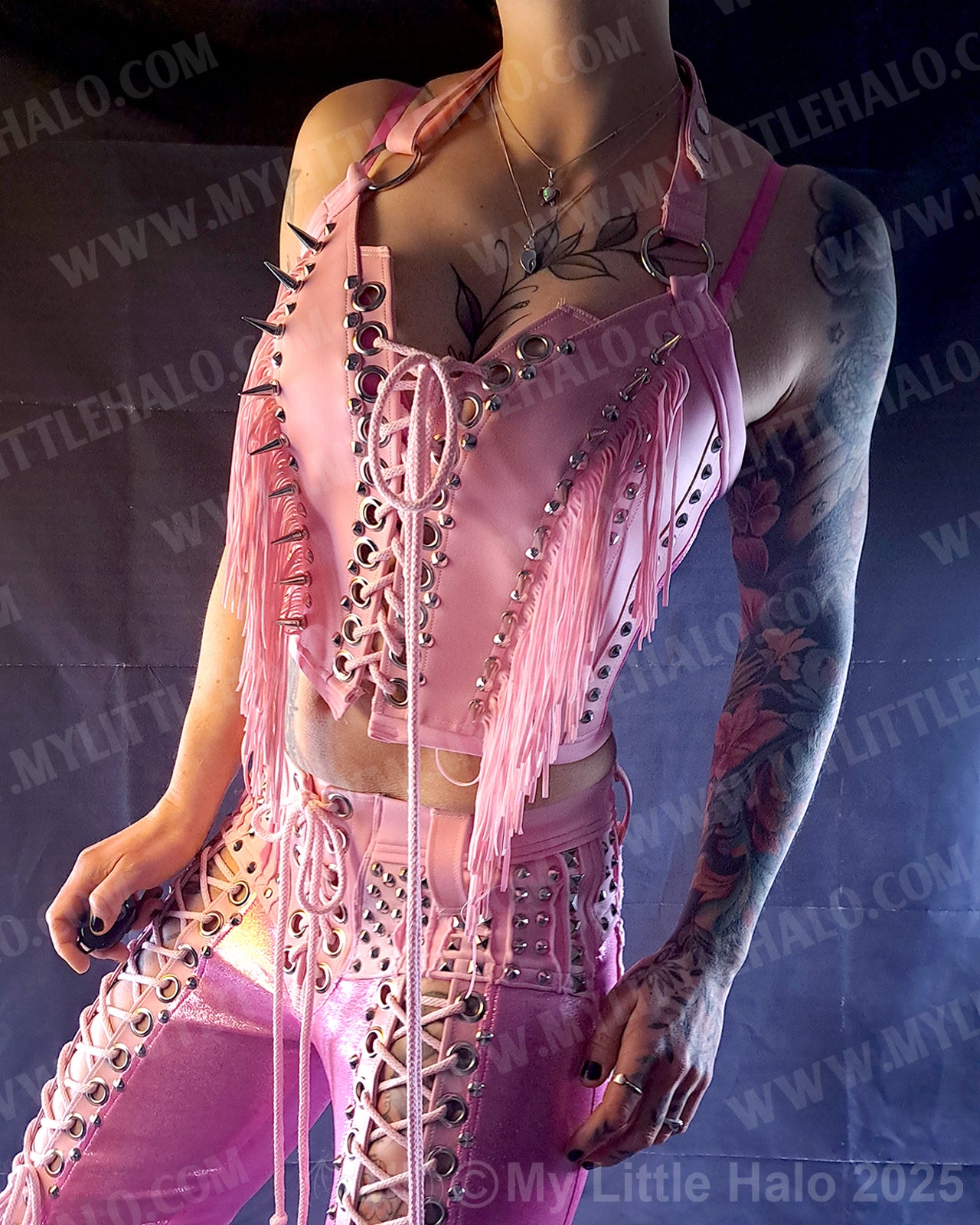 #14 Pink Candy Fringed Bustier (02-25-01-1-014)