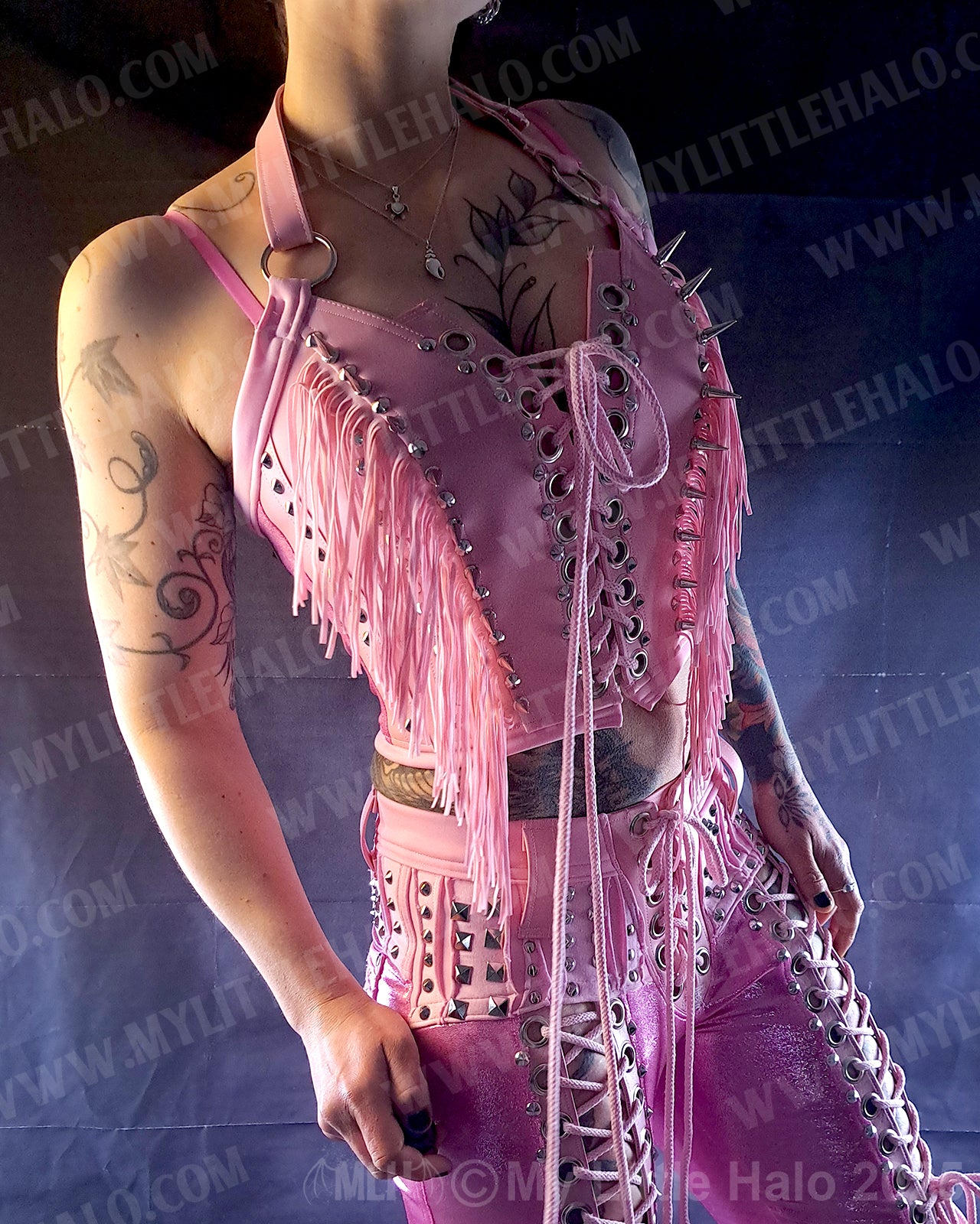 #14 Pink Candy Fringed Bustier (02-25-01-1-014)