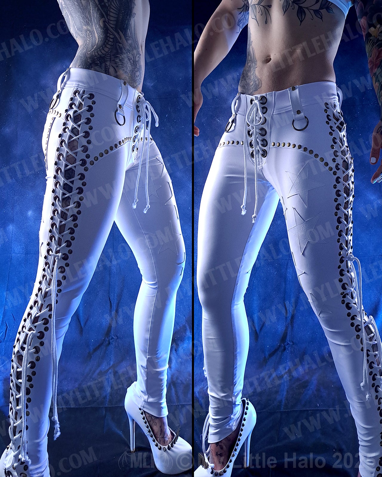 #15 White Side Lace up Pants