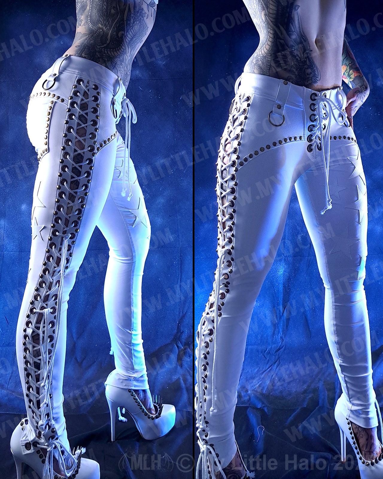 #15 White Side Lace up Pants