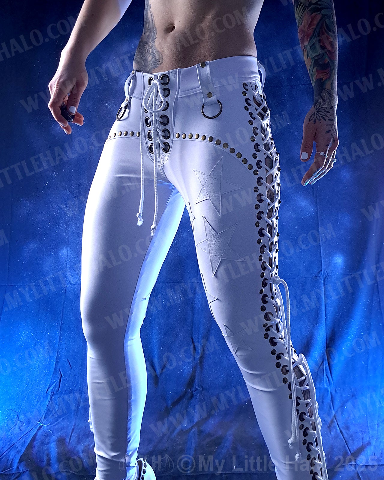 #15 White Side Lace up Pants