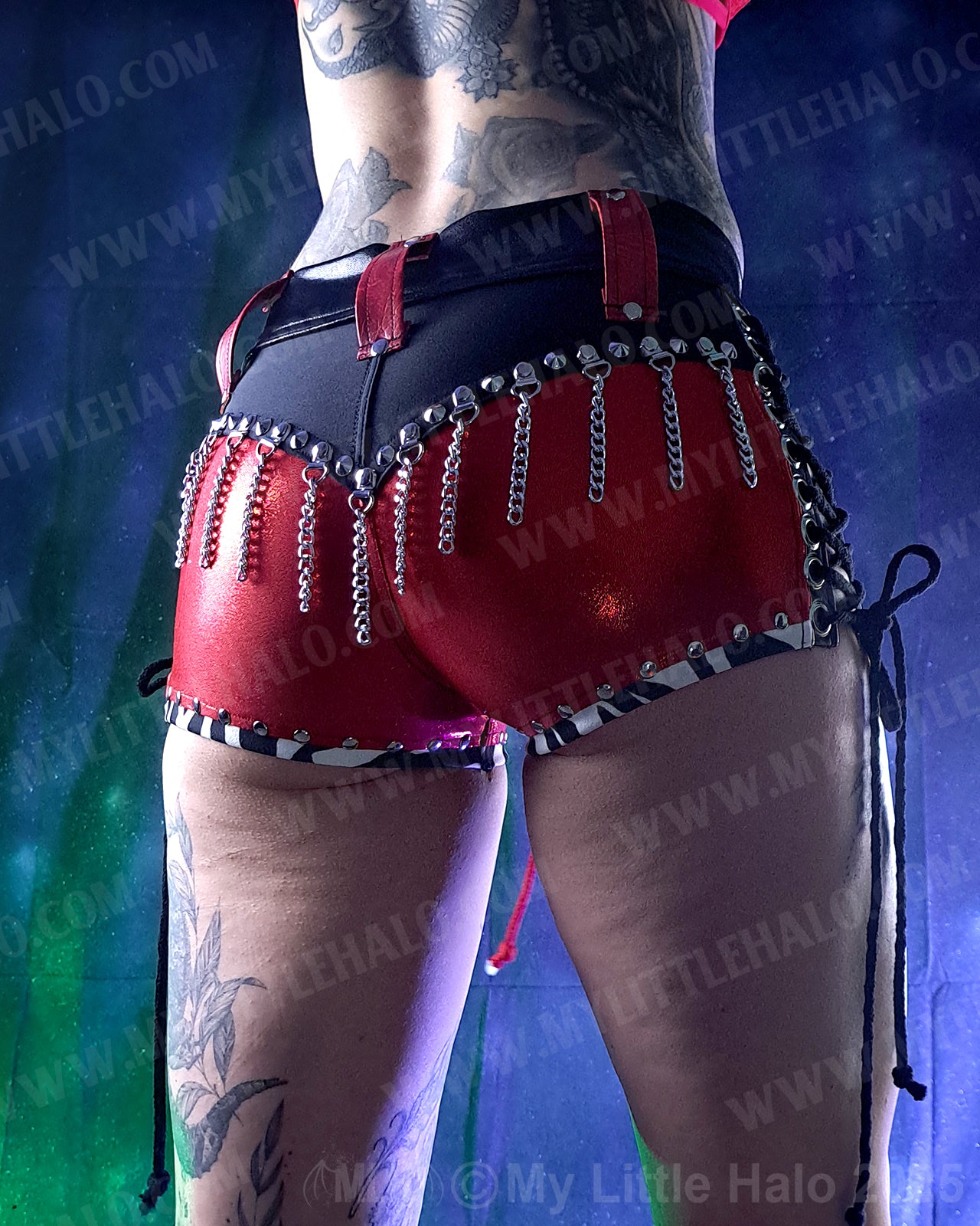 #17 Low Rise Red Lace up Shorts