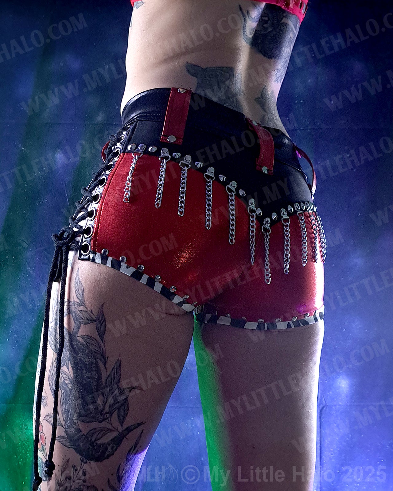 #17 Low Rise Red Lace up Shorts