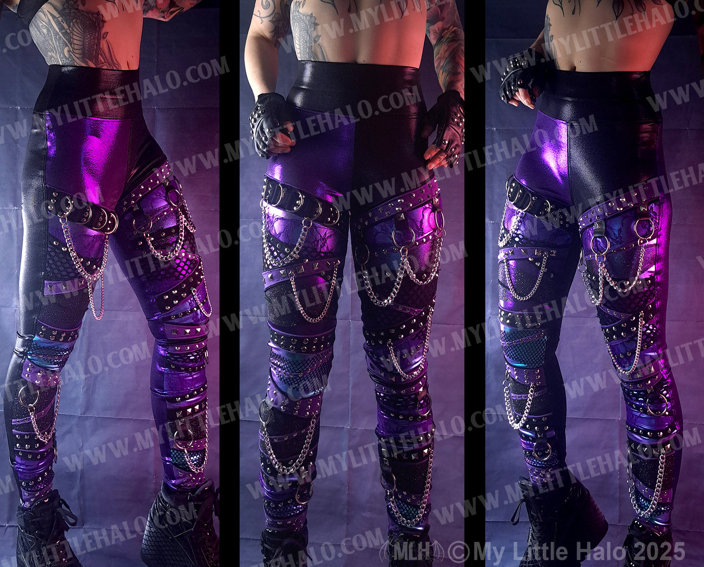 #18 Purple, Black & Mermaid Collage Leggings