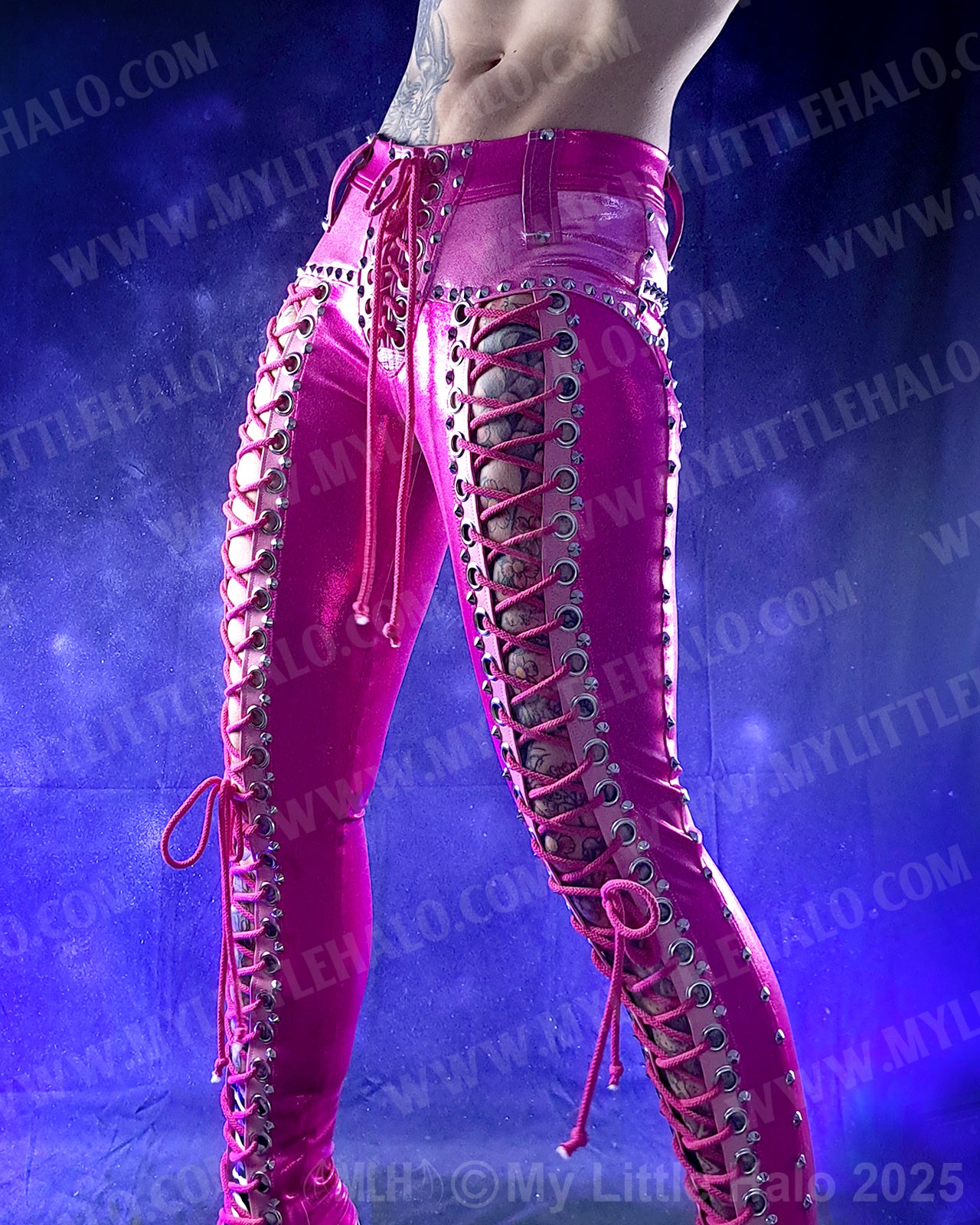 #19 Pink & Silver Lace Ups