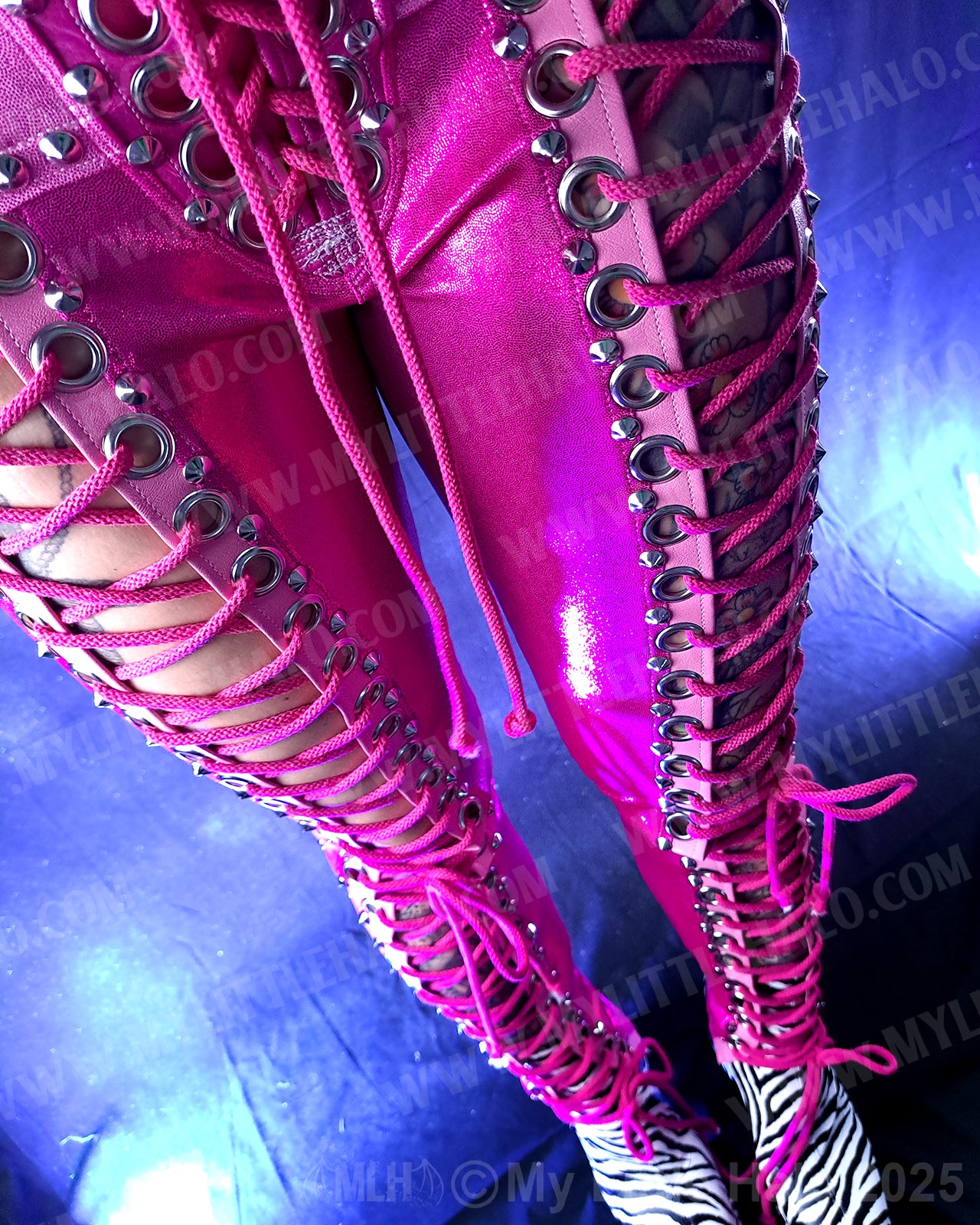 #19 Pink & Silver Lace Ups