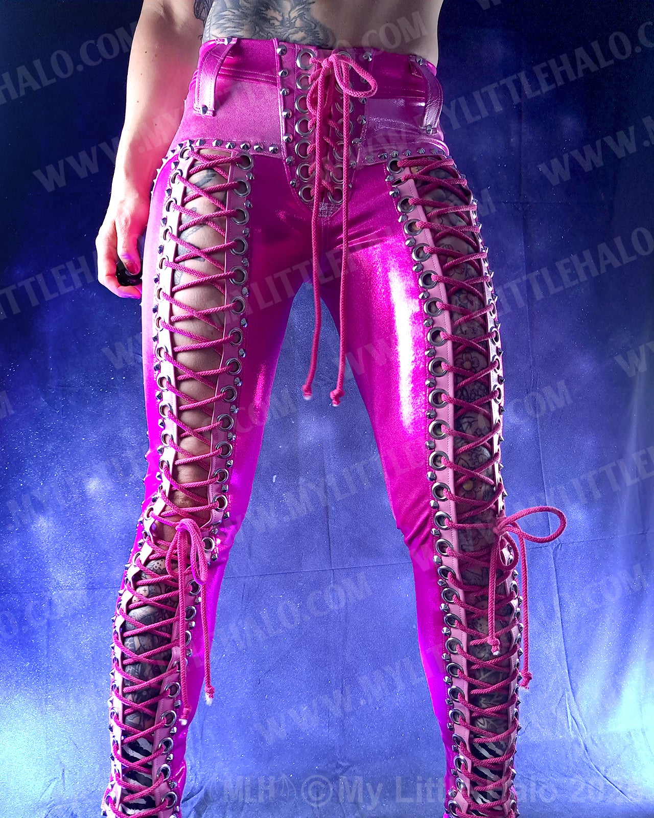 #19 Pink & Silver Lace Ups