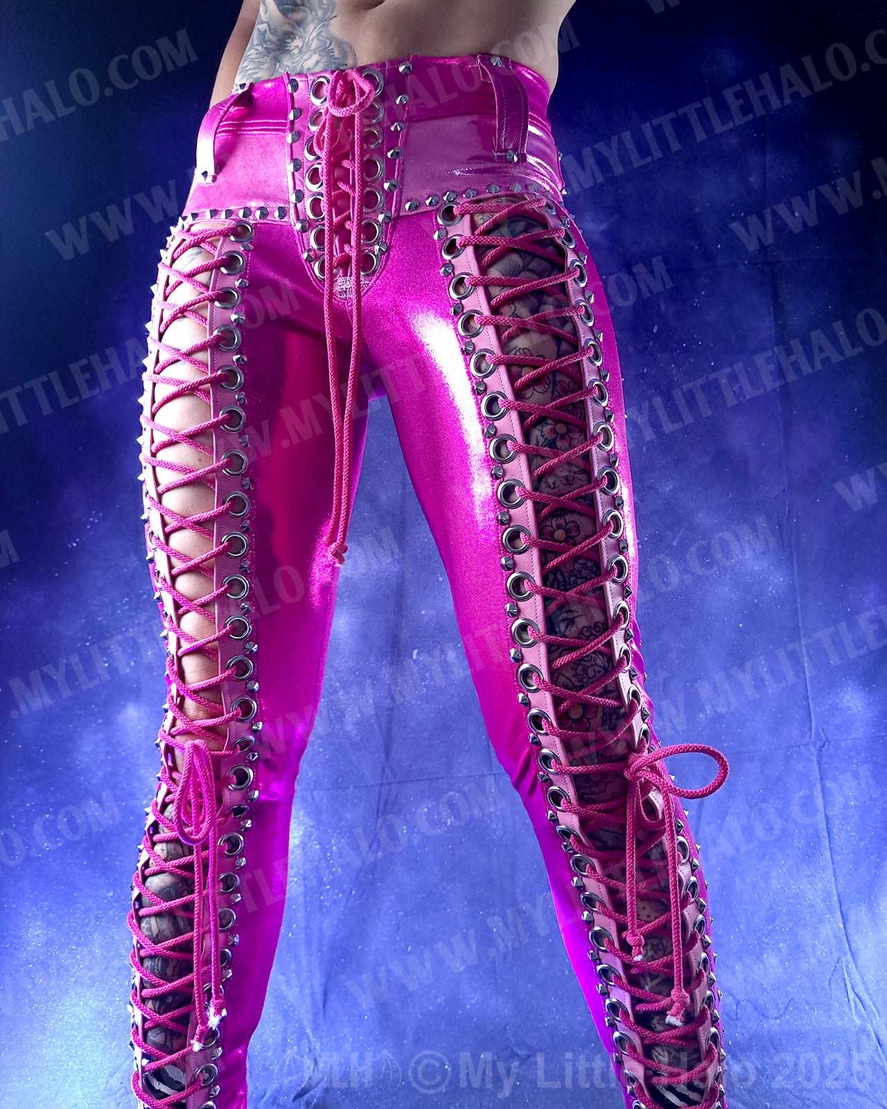 #19 Pink & Silver Lace Ups