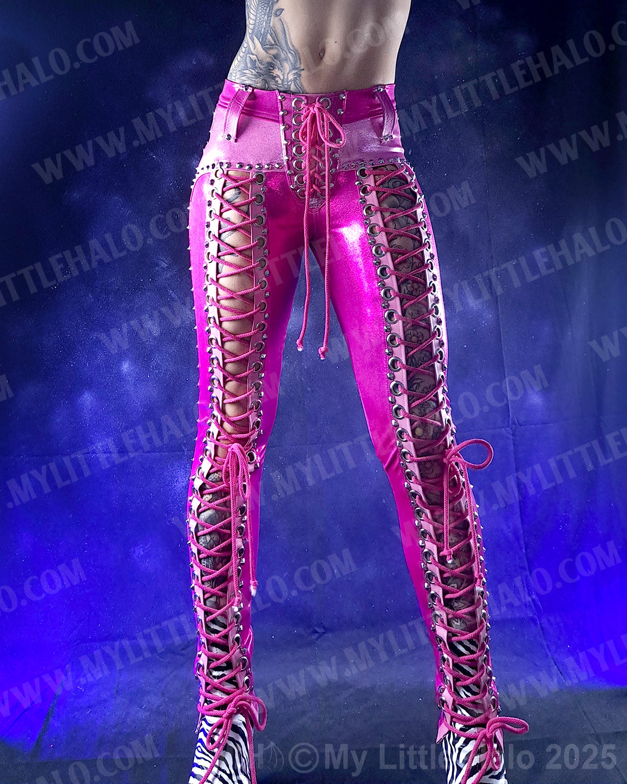 #19 Pink & Silver Lace Ups