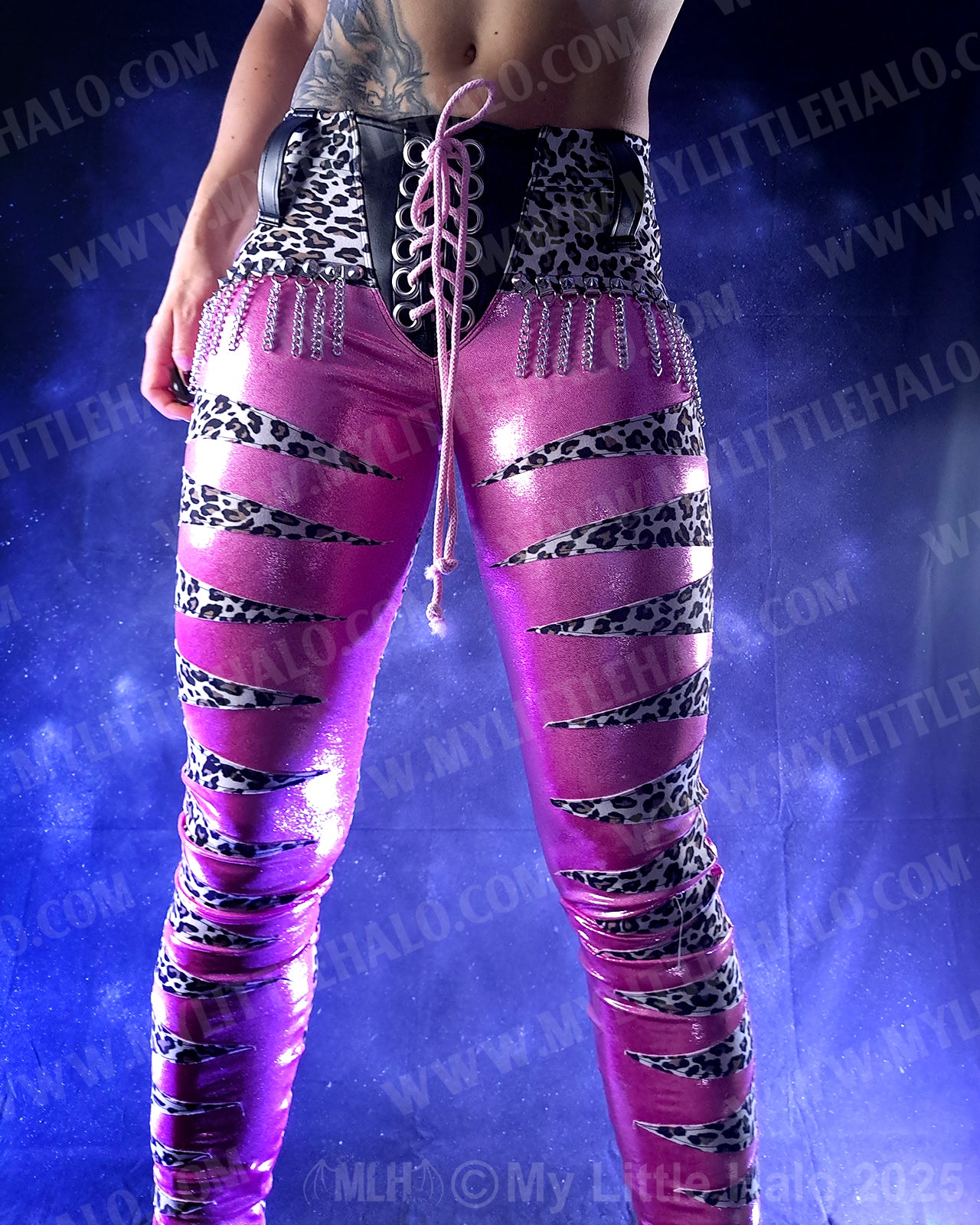 #3 Baby Pink & Cheetah Stripe Skinny Pants