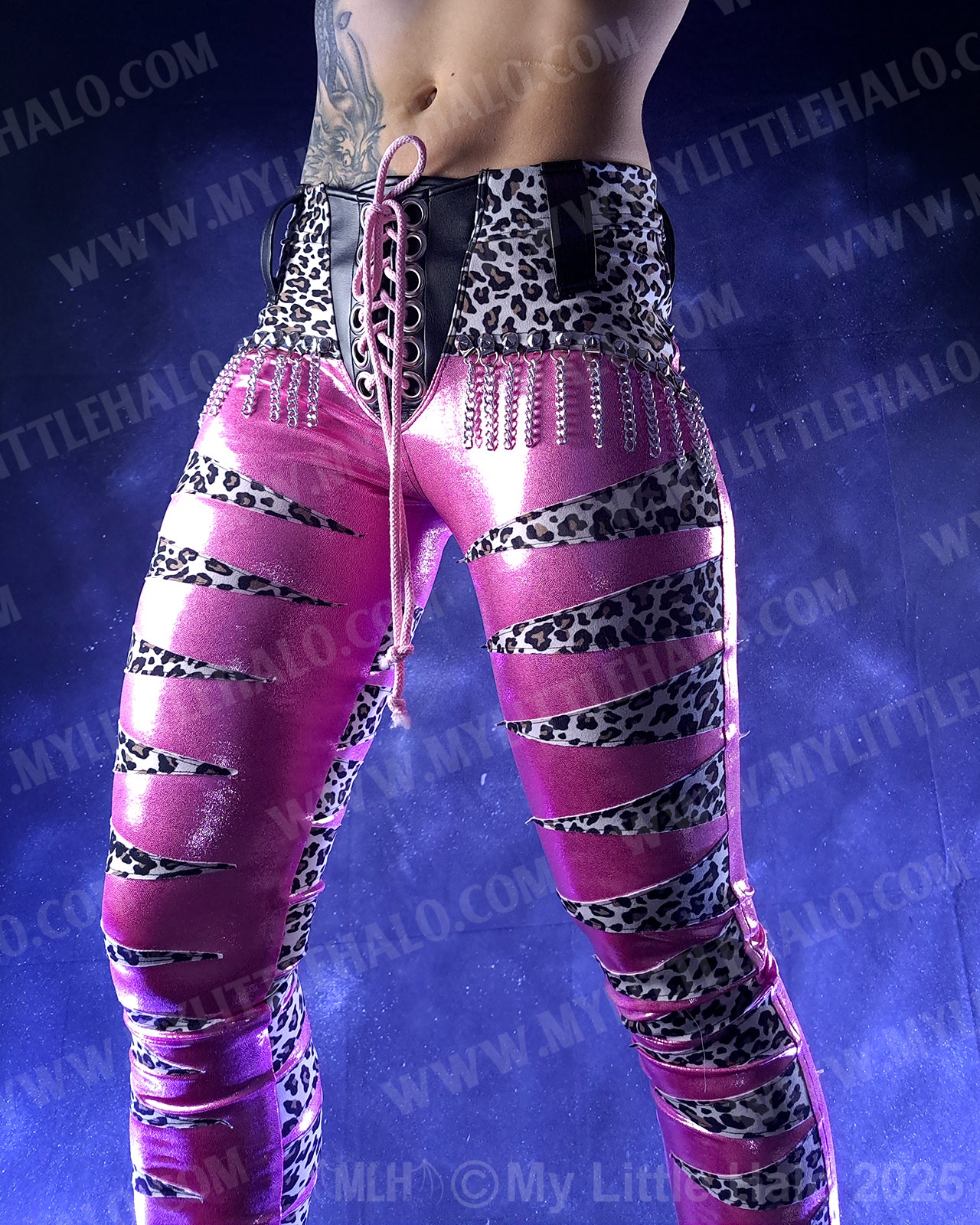 #3 Baby Pink & Cheetah Stripe Skinny Pants