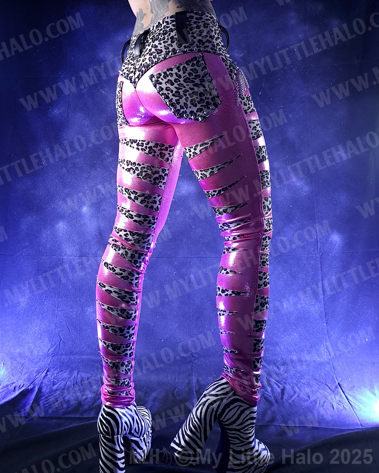 #3 Baby Pink & Cheetah Stripe Skinny Pants