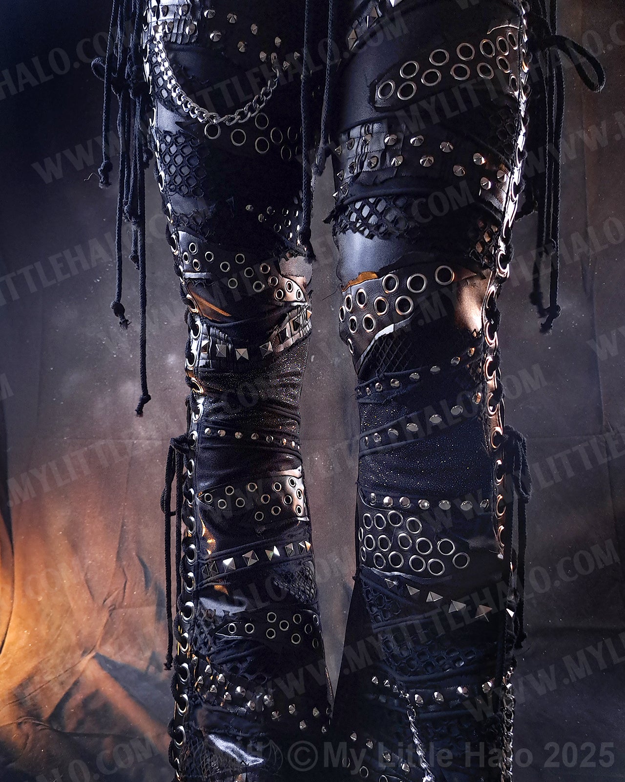 #3 High Waisted Lace up Gothic Collage Flares