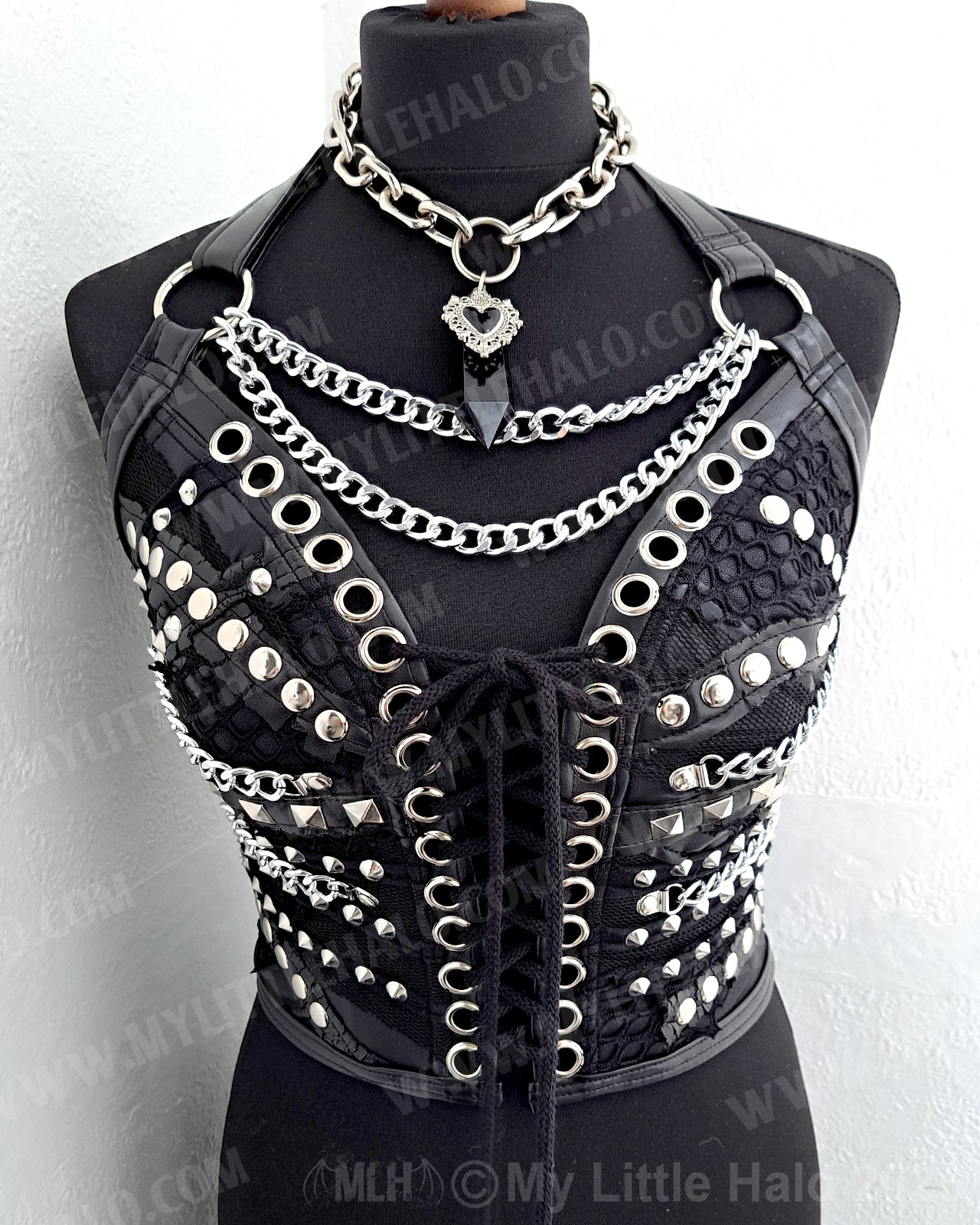 #4 Black & Silver Rivet Bustier