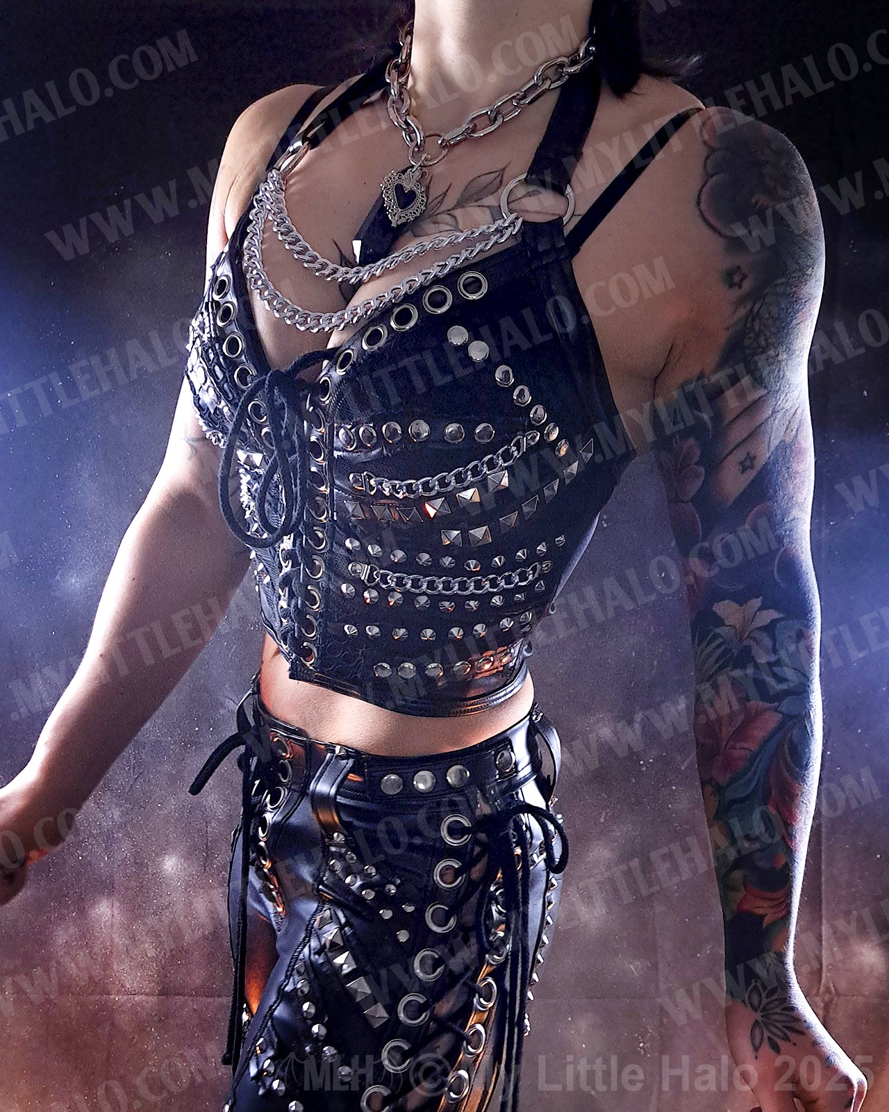 #4 Black & Silver Rivet Bustier