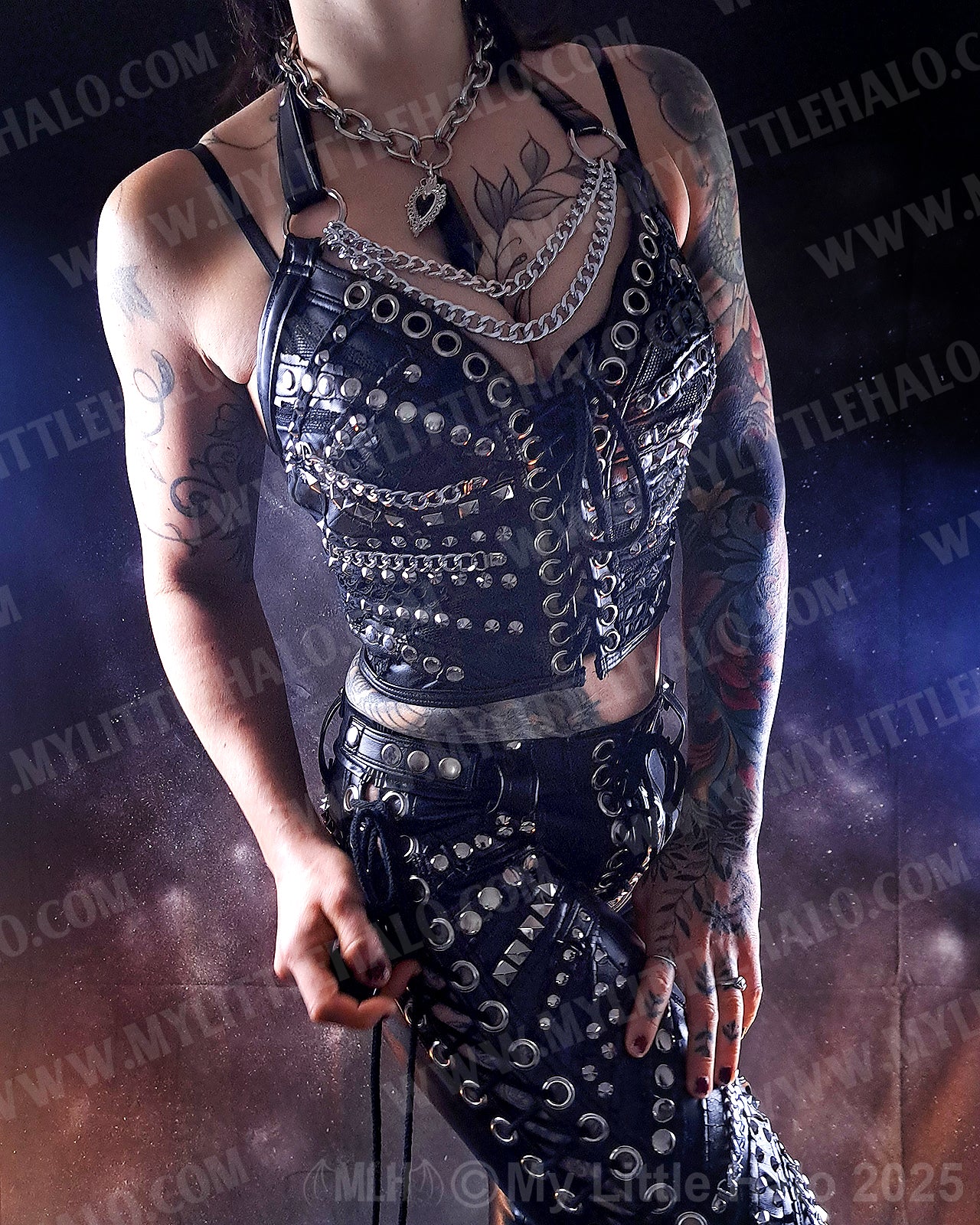 #4 Black & Silver Rivet Bustier