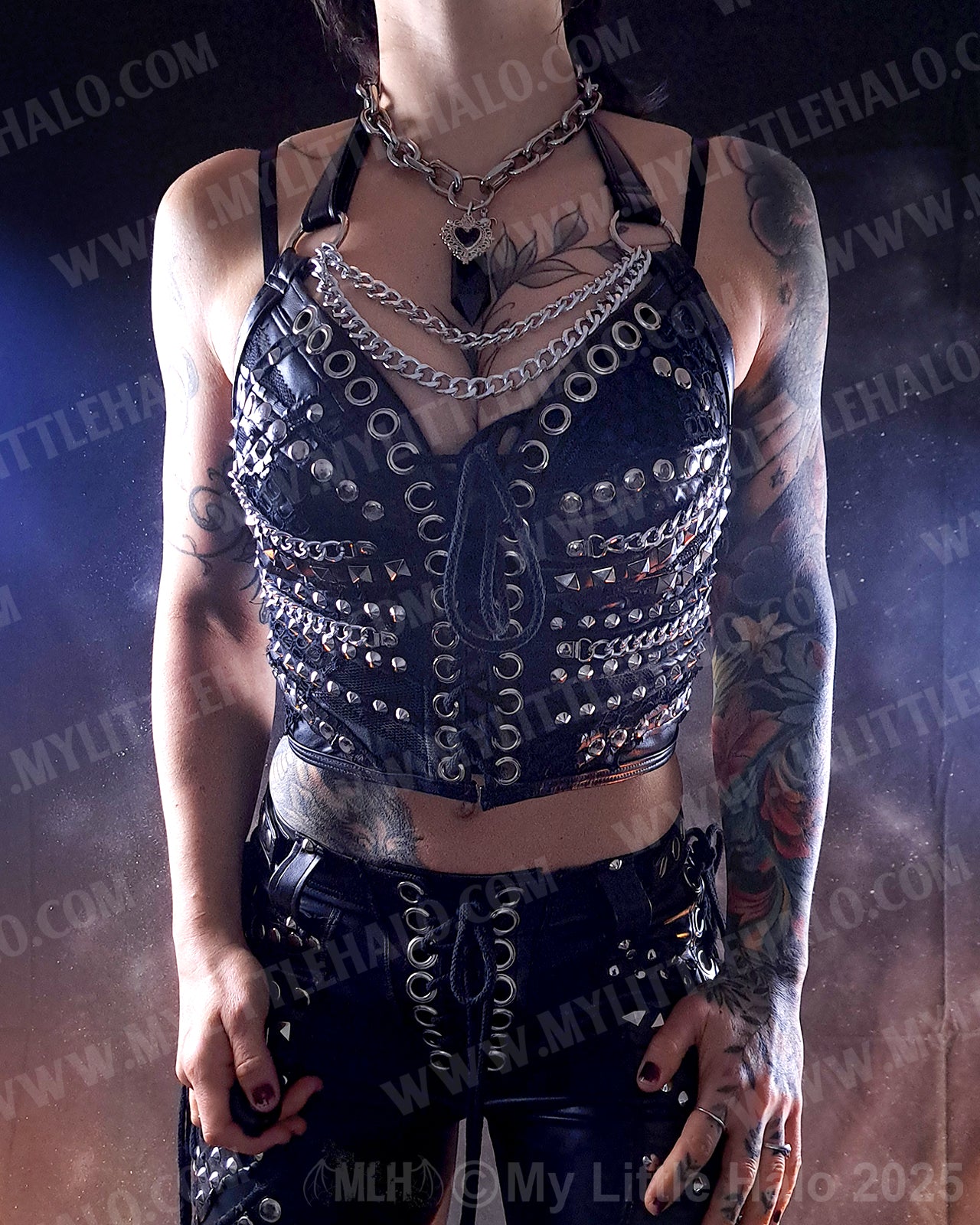 #4 Black & Silver Rivet Bustier