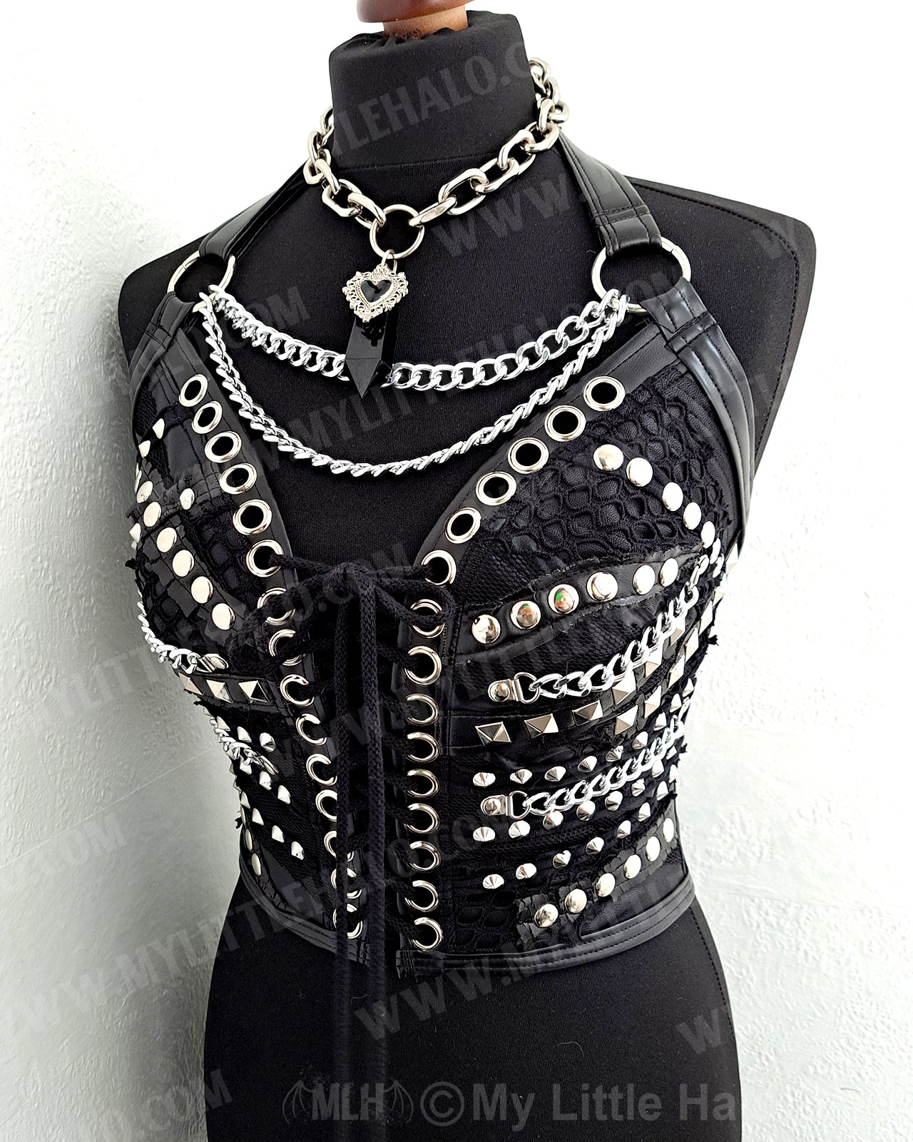#4 Black & Silver Rivet Bustier