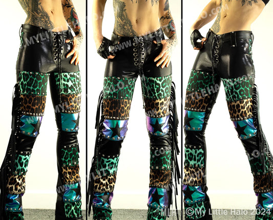 #4 Fringed, Leopard Print, Panelled Straight Legs (24-01-00-19)