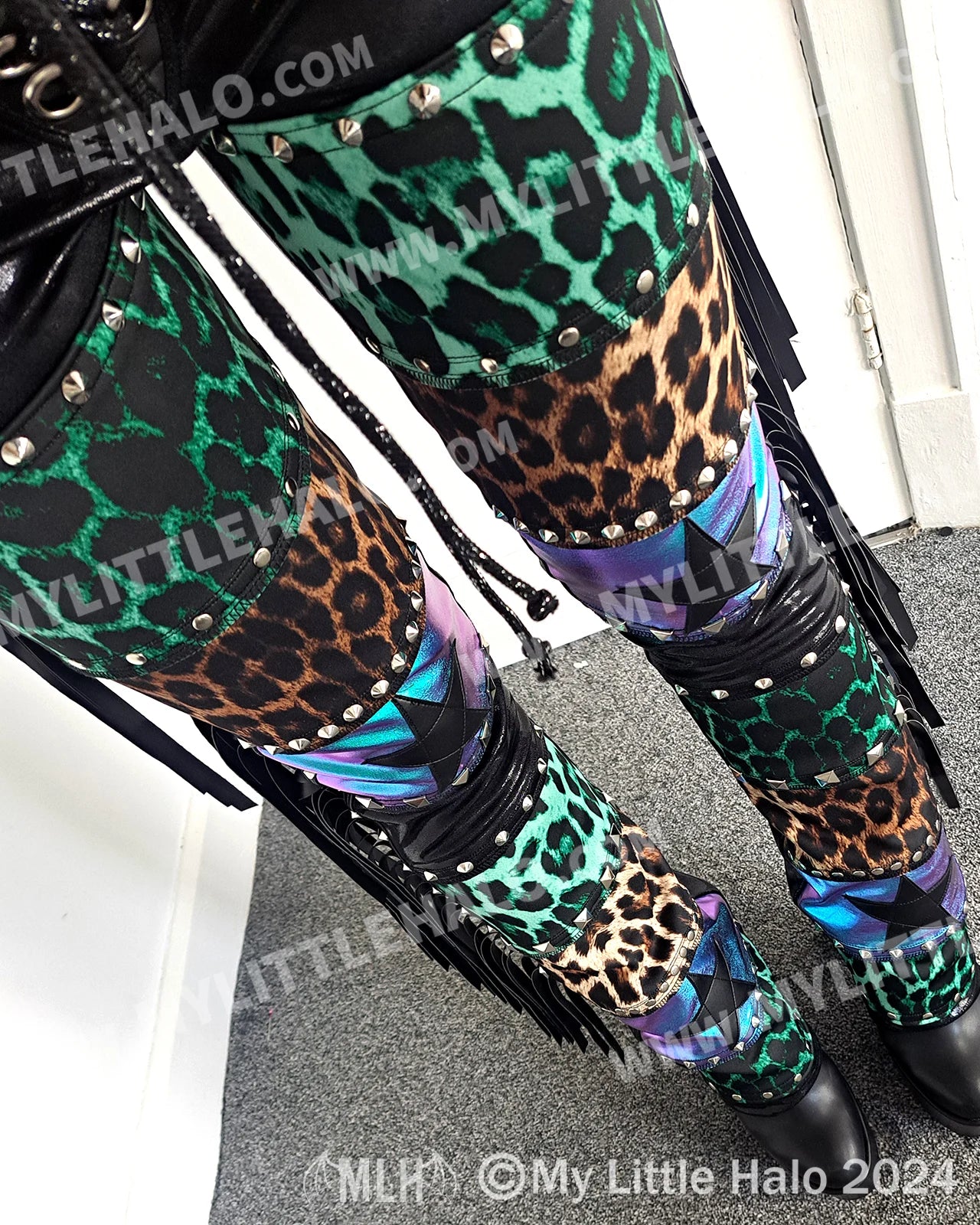 #4 Fringed, Leopard Print, Panelled Straight Legs (24-01-00-19)