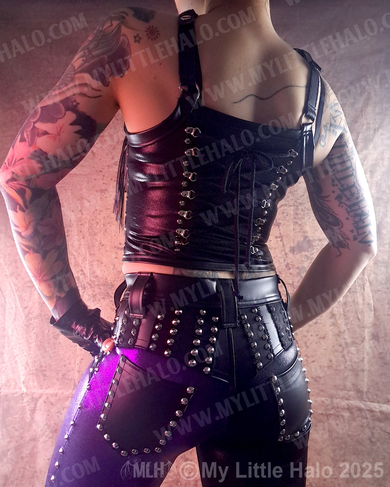 #5 Black Fringed, Spiked Bustier (24-12-1-05)