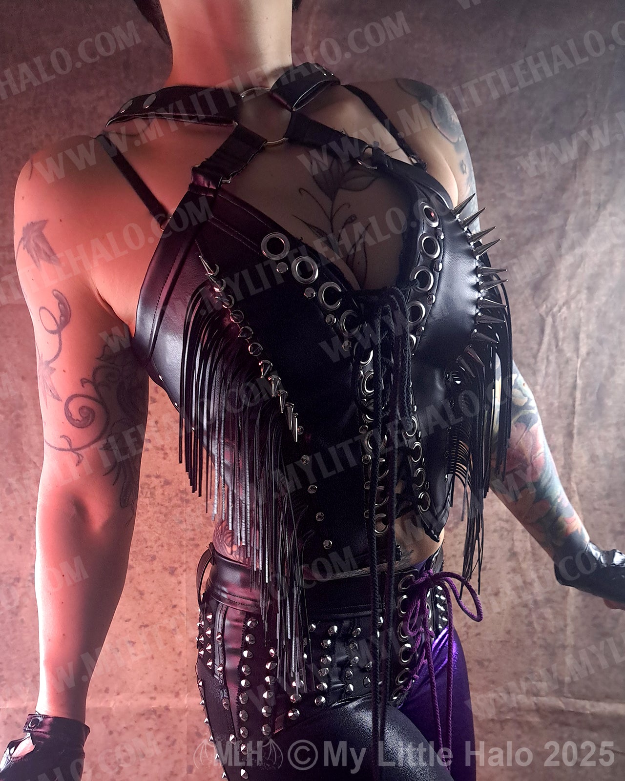 #5 Black Fringed, Spiked Bustier (24-12-1-05)