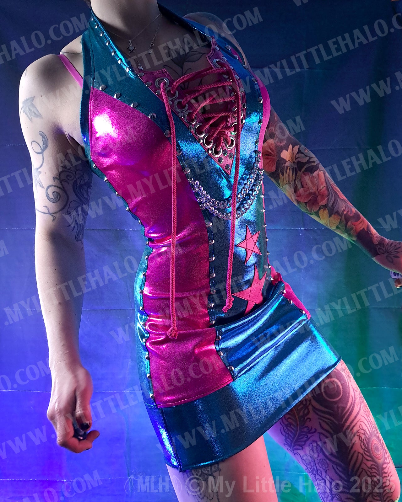 #5 Pink & Turquoise Mini Dress (05-25-02-2-05)