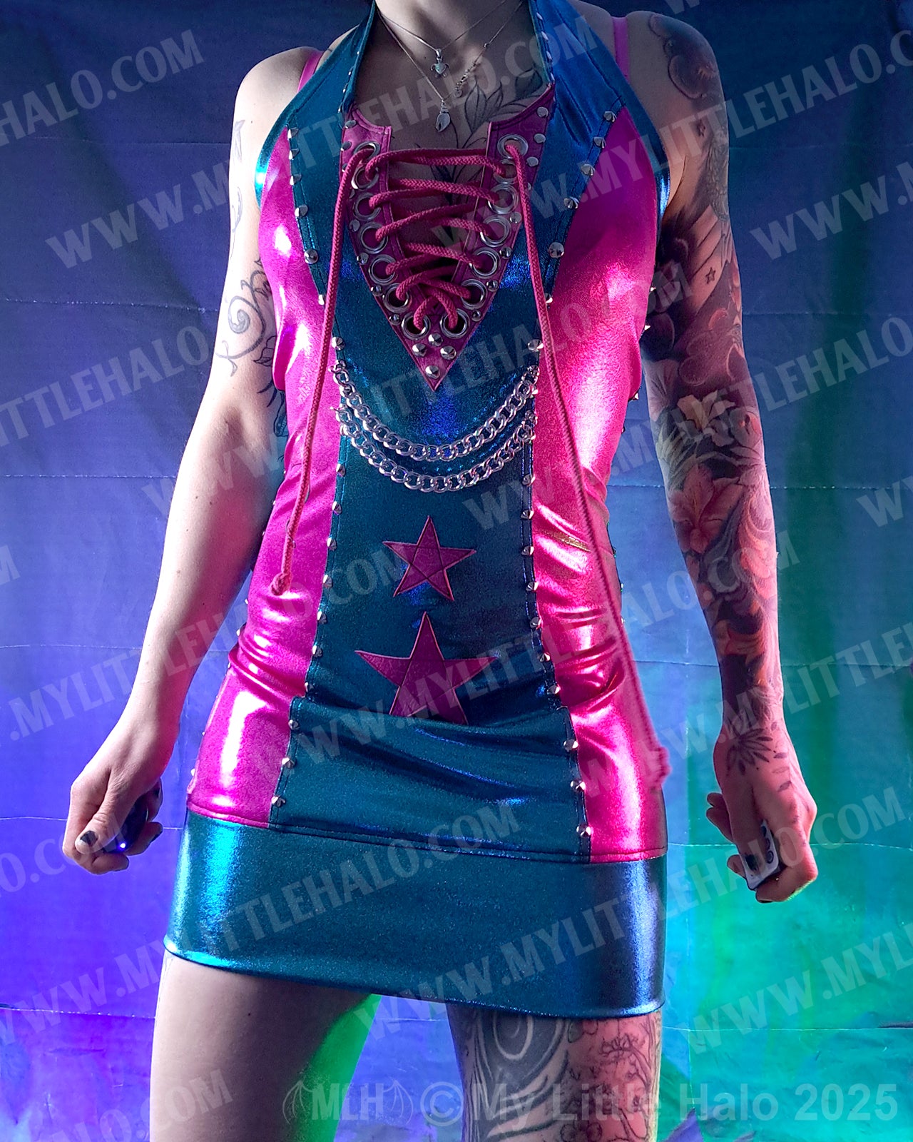 #5 Pink & Turquoise Mini Dress (05-25-02-2-05)
