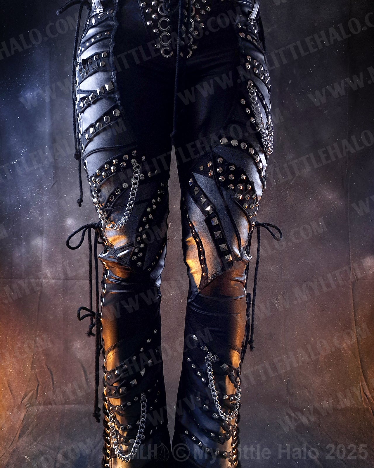 #5 Silver/Black Hombre Lace up Rivet Flares