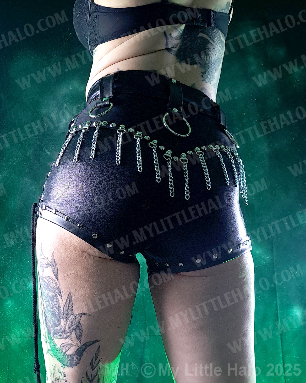 #6 Chain Fringed Lace up Hotpants