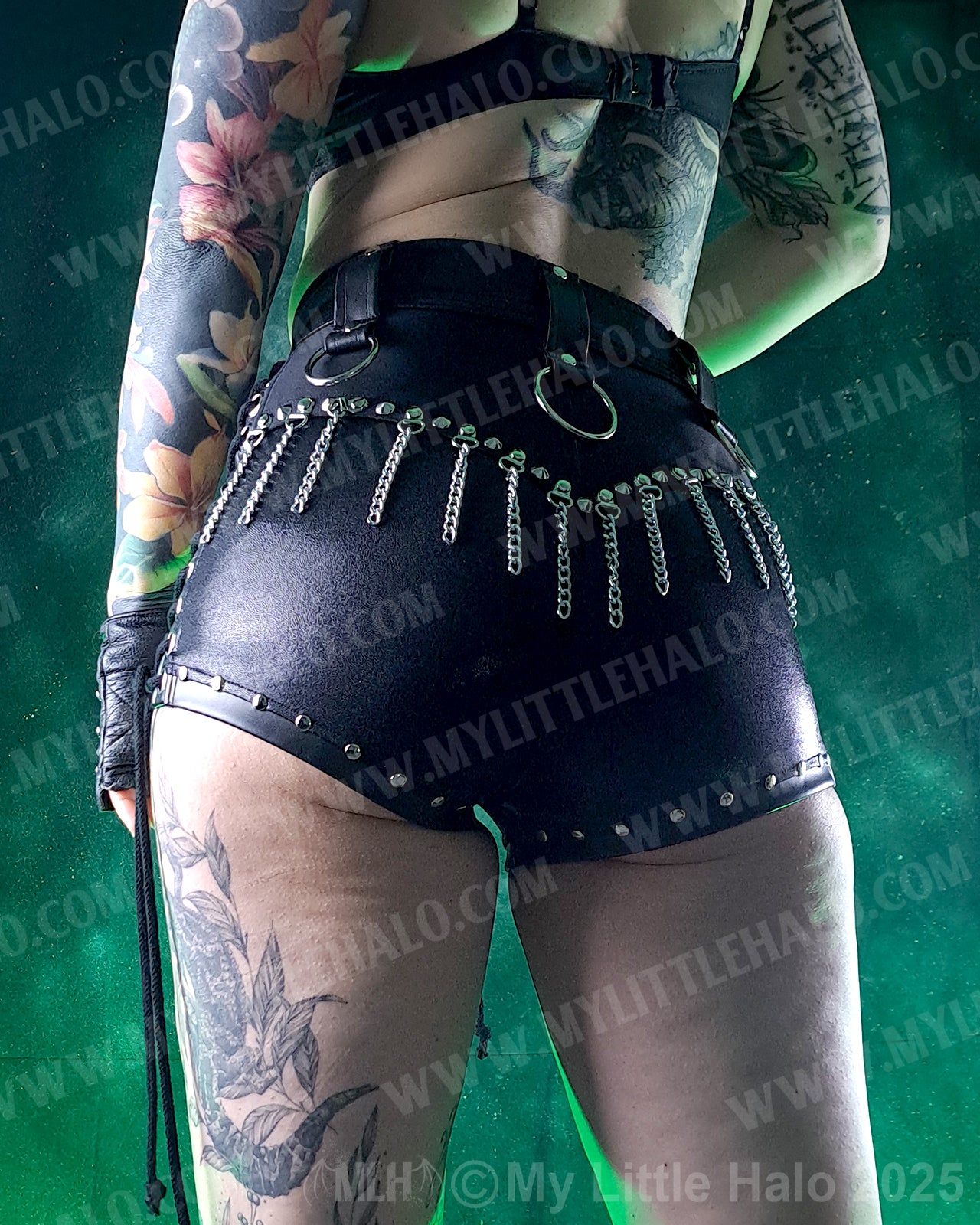 #6 Chain Fringed Lace up Hotpants