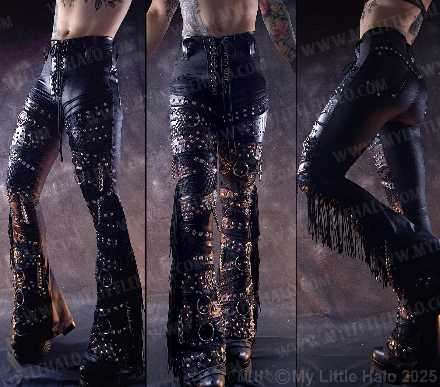 #6 High Waisted Blood Splatter Gothic Flares