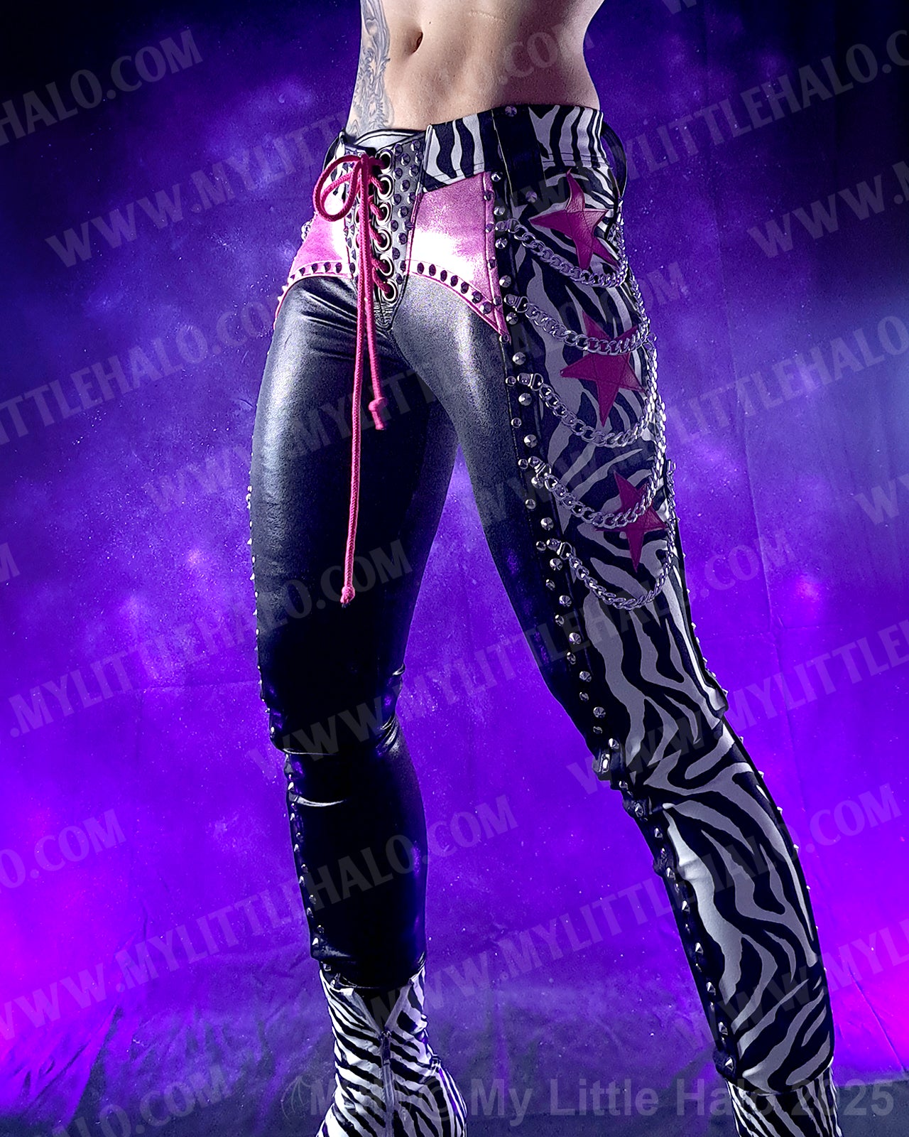 #7 Zebra Print, Pink Star and Chain Skinnies