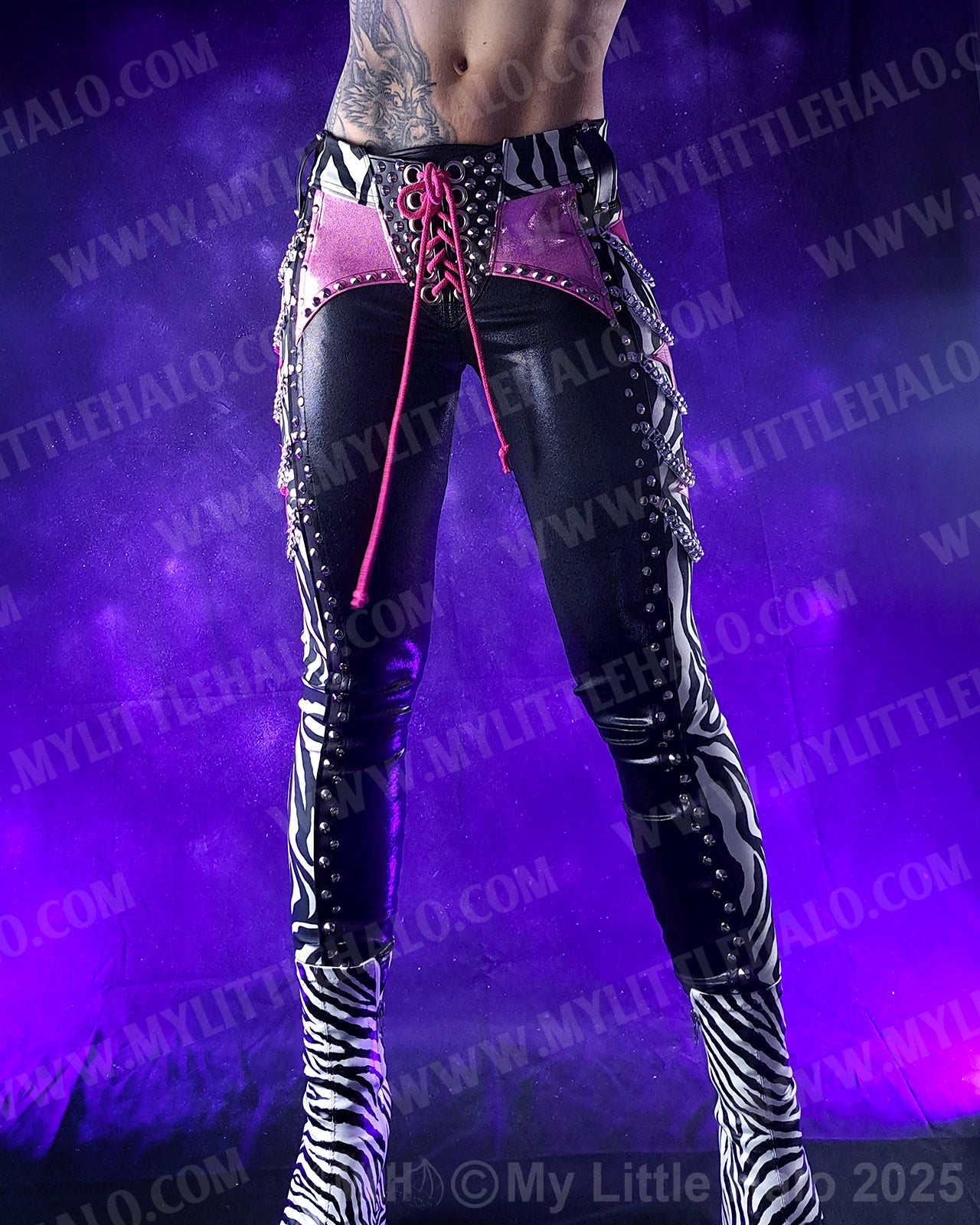 #7 Zebra Print, Pink Star and Chain Skinnies