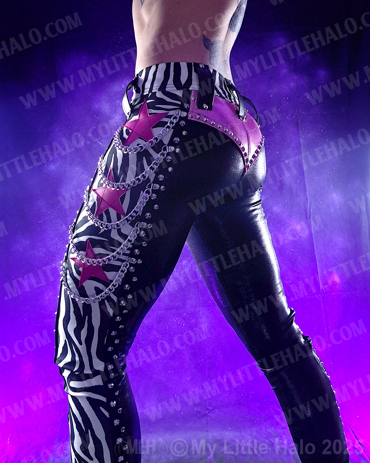 #7 Zebra Print, Pink Star and Chain Skinnies
