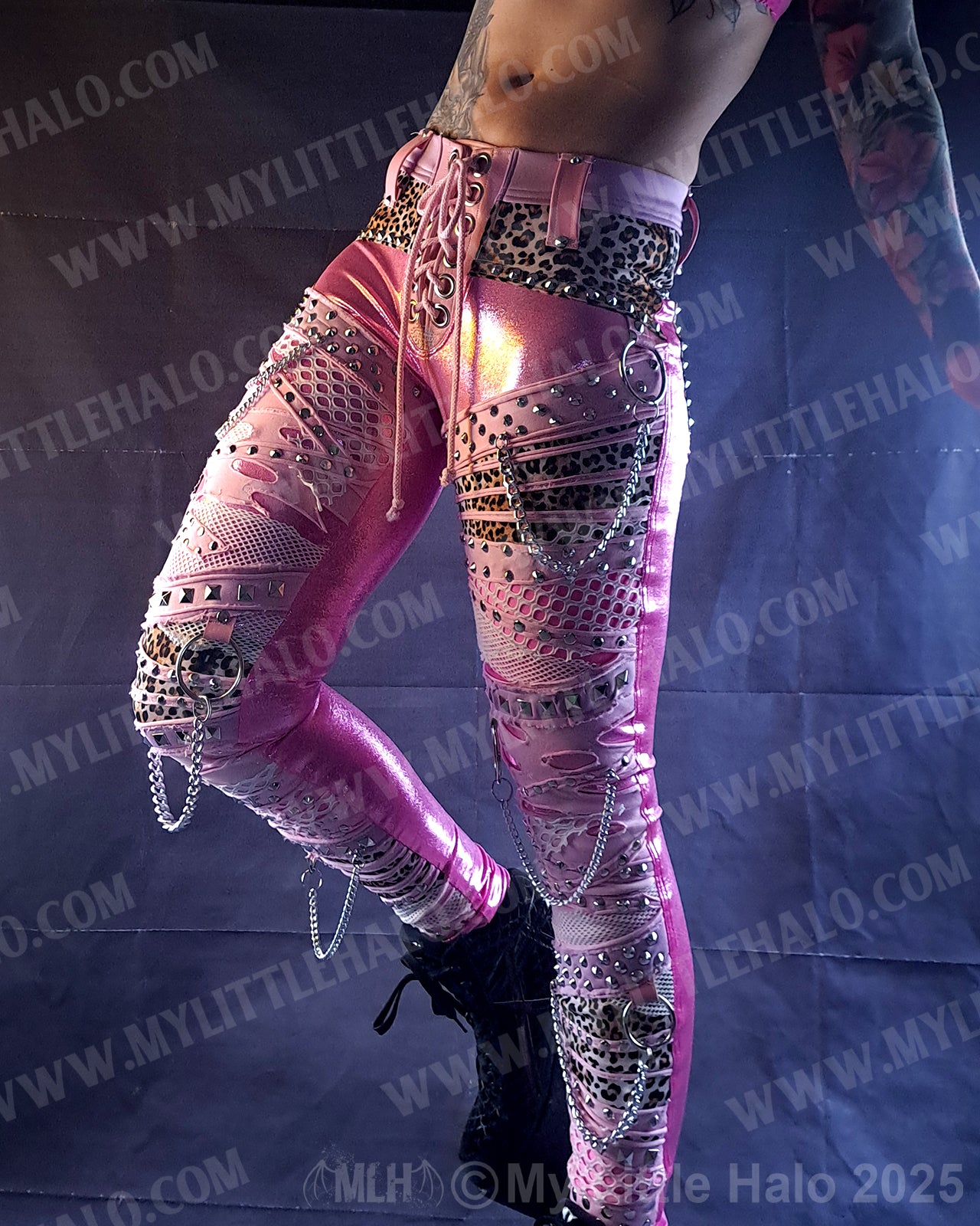 #7 Pink Candy & Cheetah Collage Skinny Pants