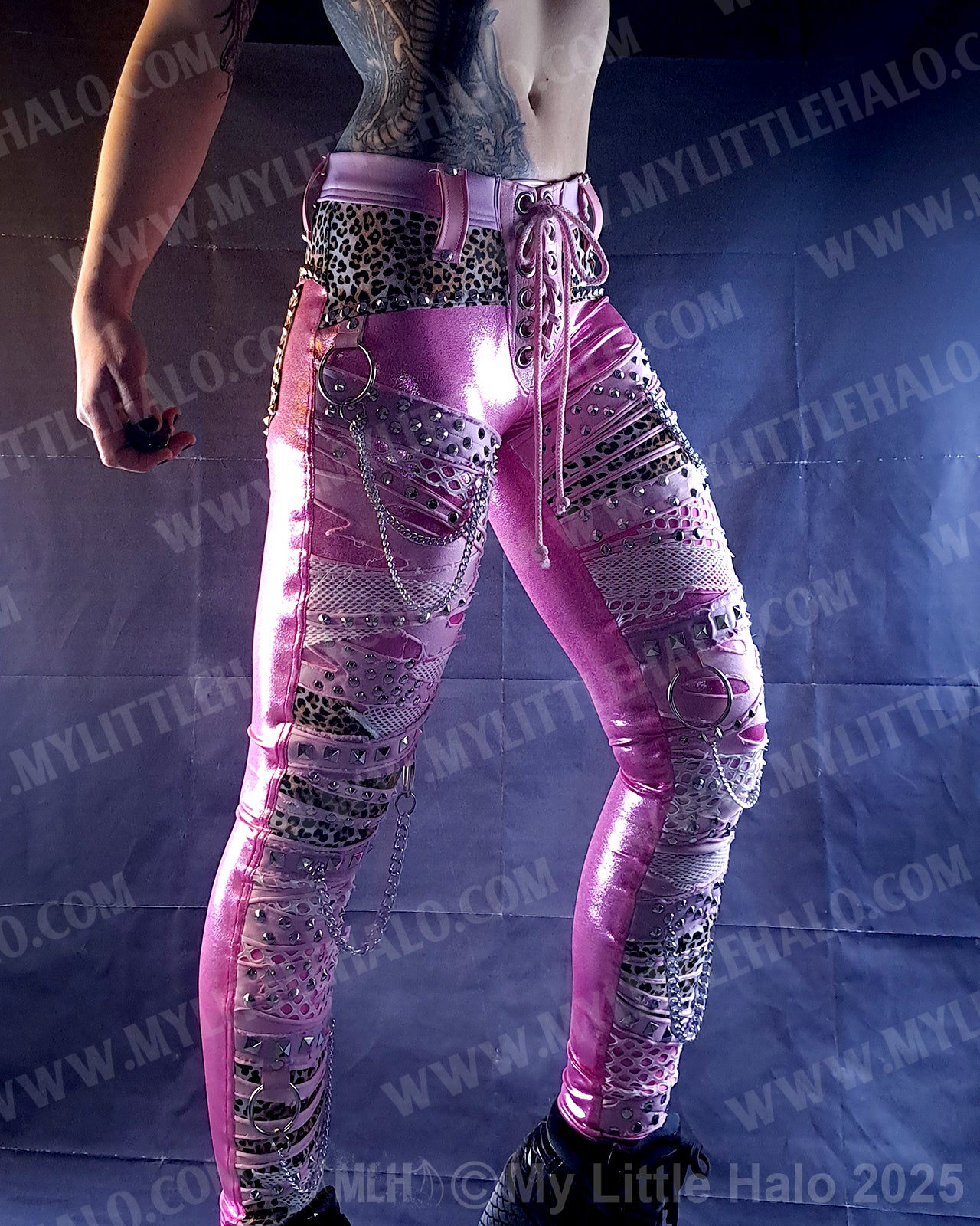 #7 Pink Candy & Cheetah Collage Skinny Pants