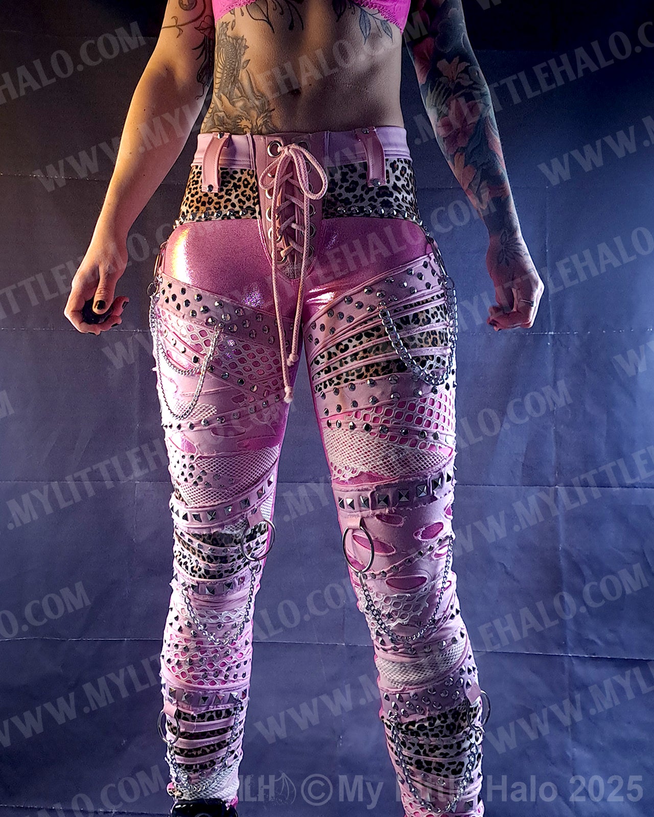 #7 Pink Candy & Cheetah Collage Skinny Pants