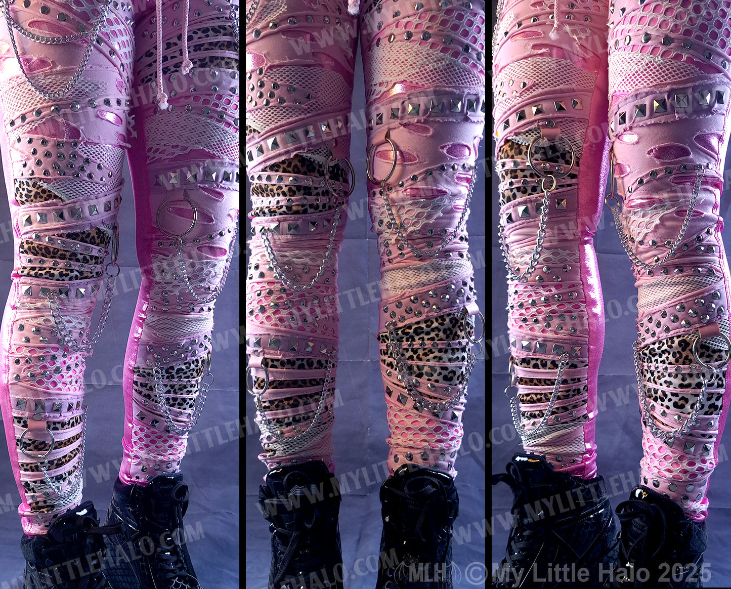 #7 Pink Candy & Cheetah Collage Skinny Pants