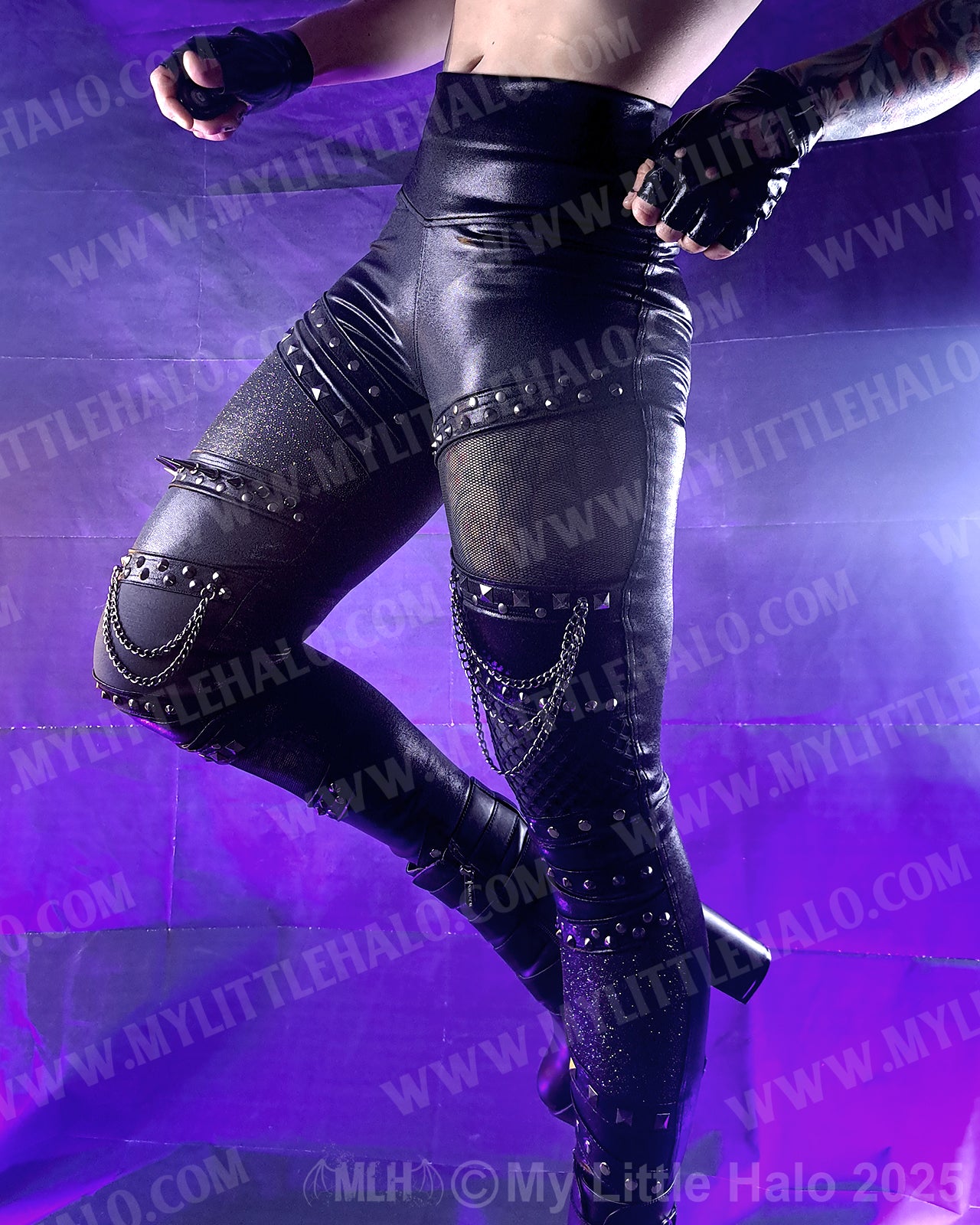 #9 Gunmetal Spiked Rivet Leggings