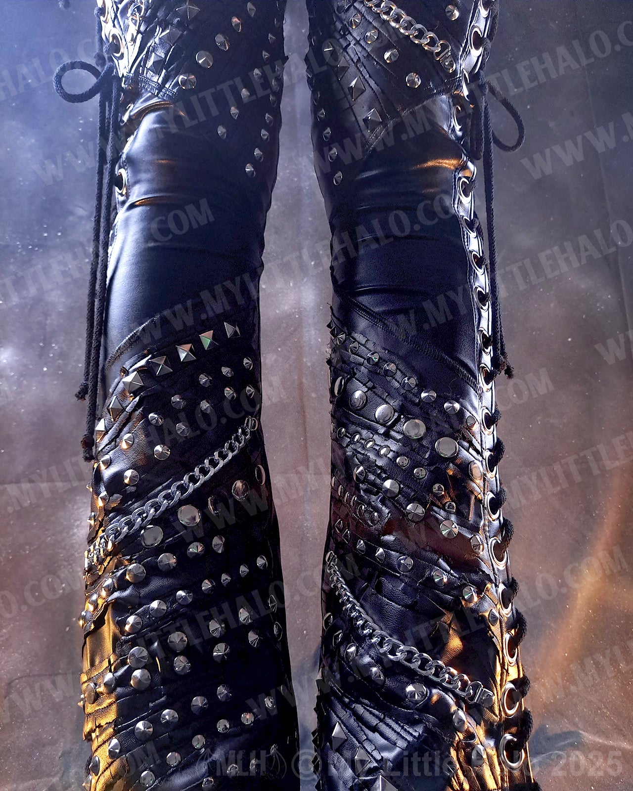 #9 Lace up Heavy Metal Rivet Flares